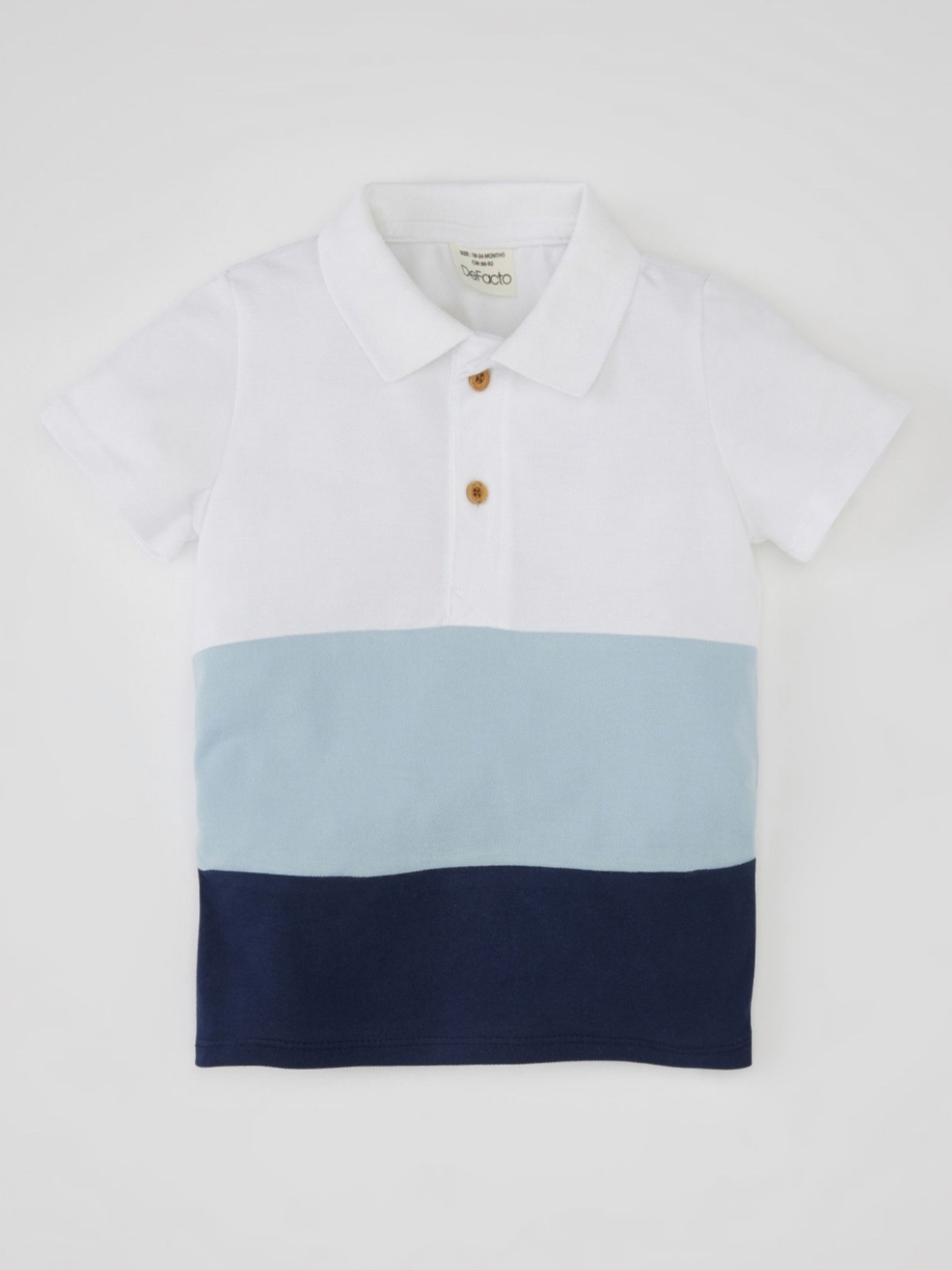 

DeFacto Boys Colourblocked Polo Collar Cotton T-shirt, White