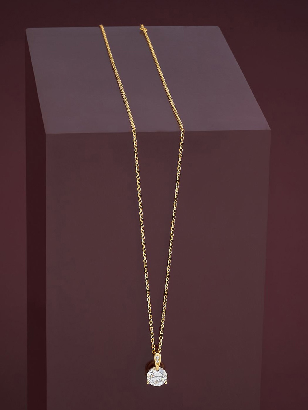

Kushal's Fashion Jewellery 92.5 Pure Silver Gold-Plated & CZ Studded Pendant