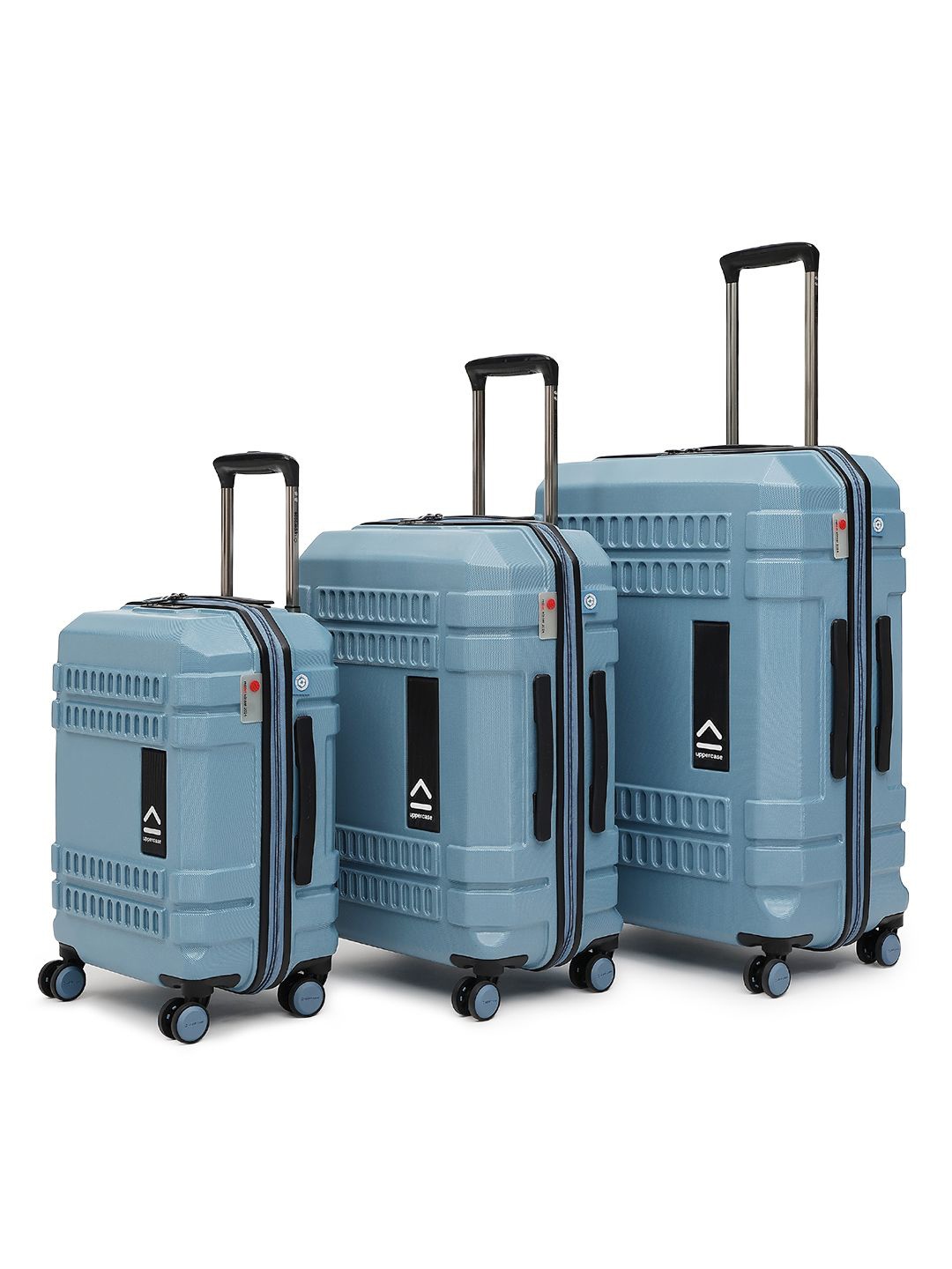 

uppercase Set Of 3 Hard-sided Trolley Bags, Blue