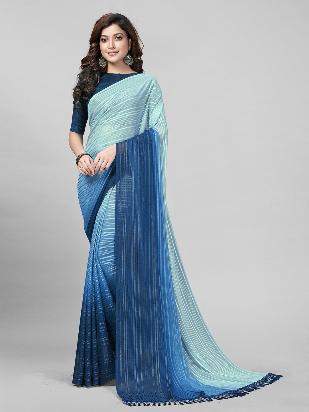 

KALINI Embellished Saree, Blue
