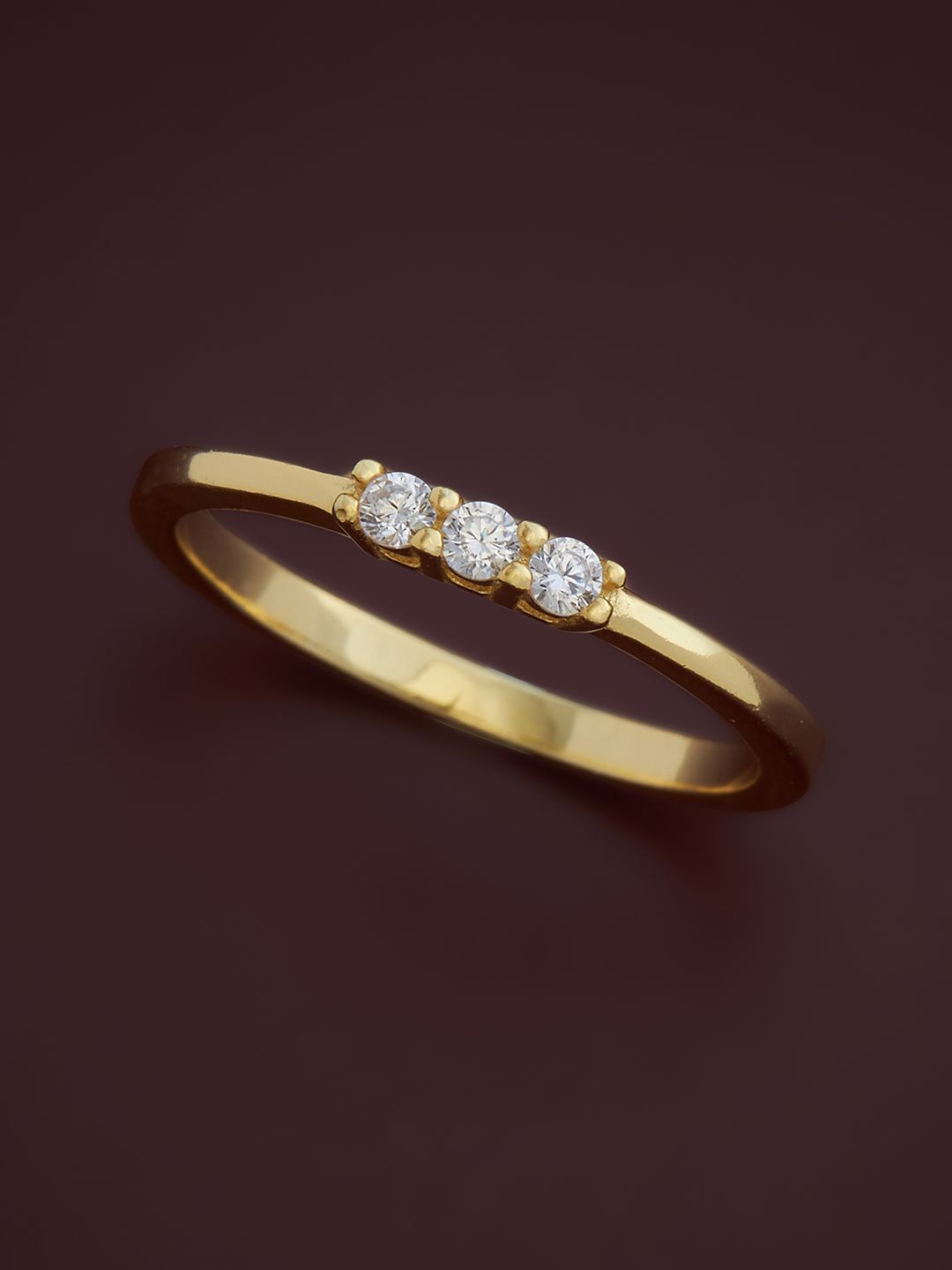 

Kushal's Fashion Jewellery Sterling Silver Gold-Plated Cubic Zirconia Finger Ring