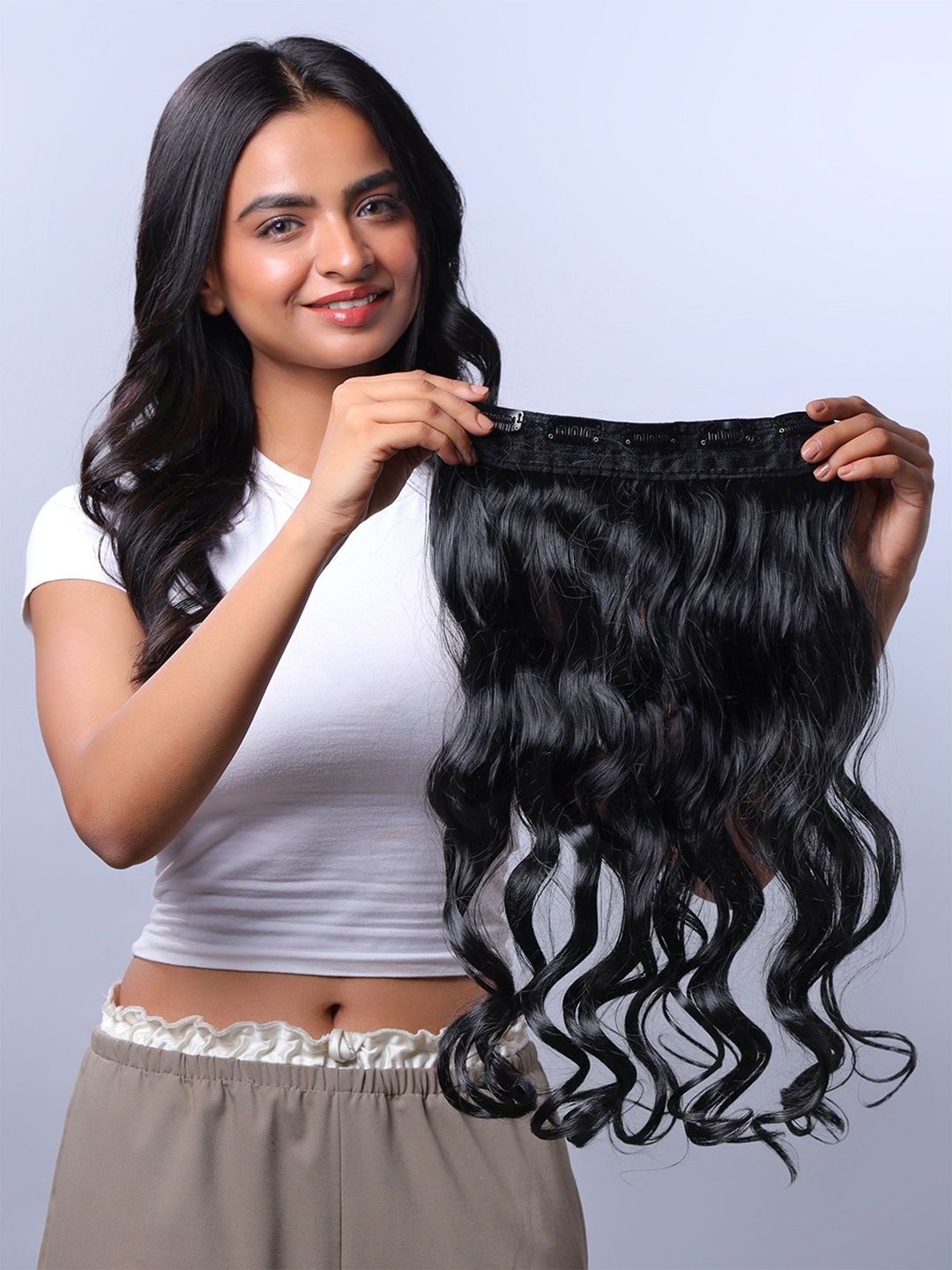 

Yellow Chimes 5 Clip Long Wavy Hair Extension 50cm - Black