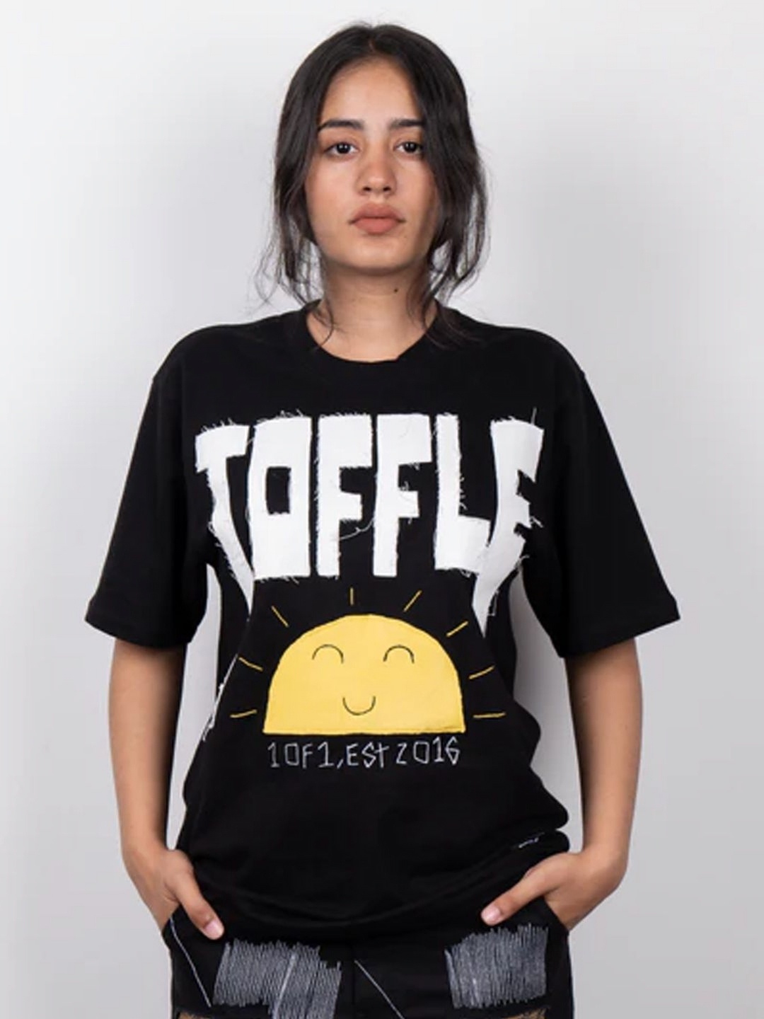 

TOFFLE Unisex Printed T-shirt, Black