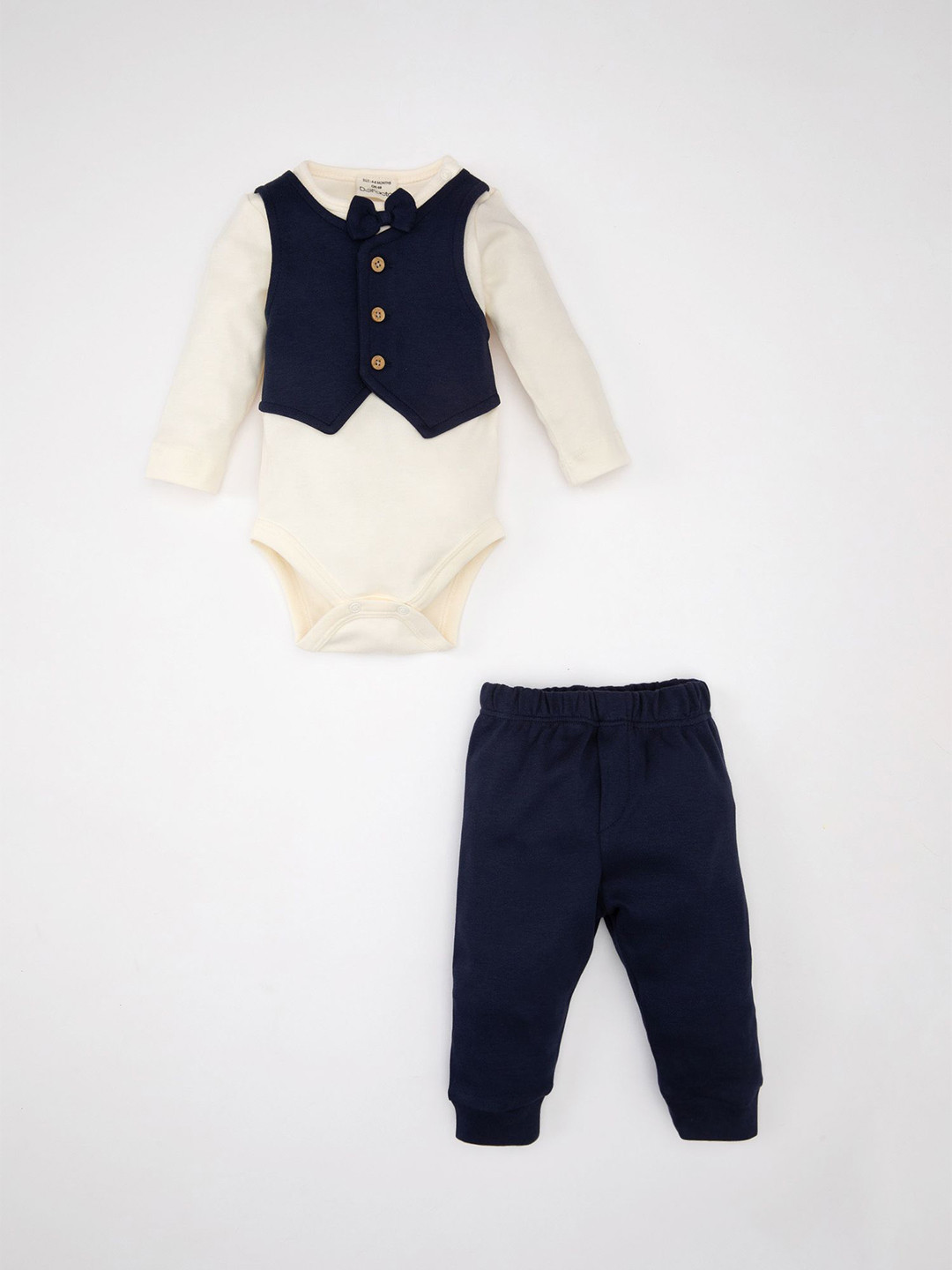 

DeFacto Boys Printed Pure Cotton Top With Joggers, White