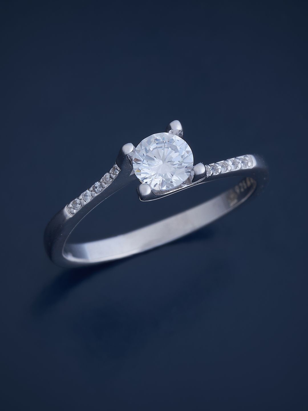 

Kushal's Fashion Jewellery Sterling Silver Cubic Zirconia Rhodium-Plated Finger Ring