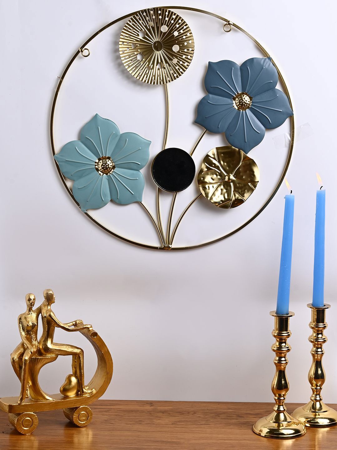 

MARKET99 Blue & Gold Toned Floral Hanging Wall Decor