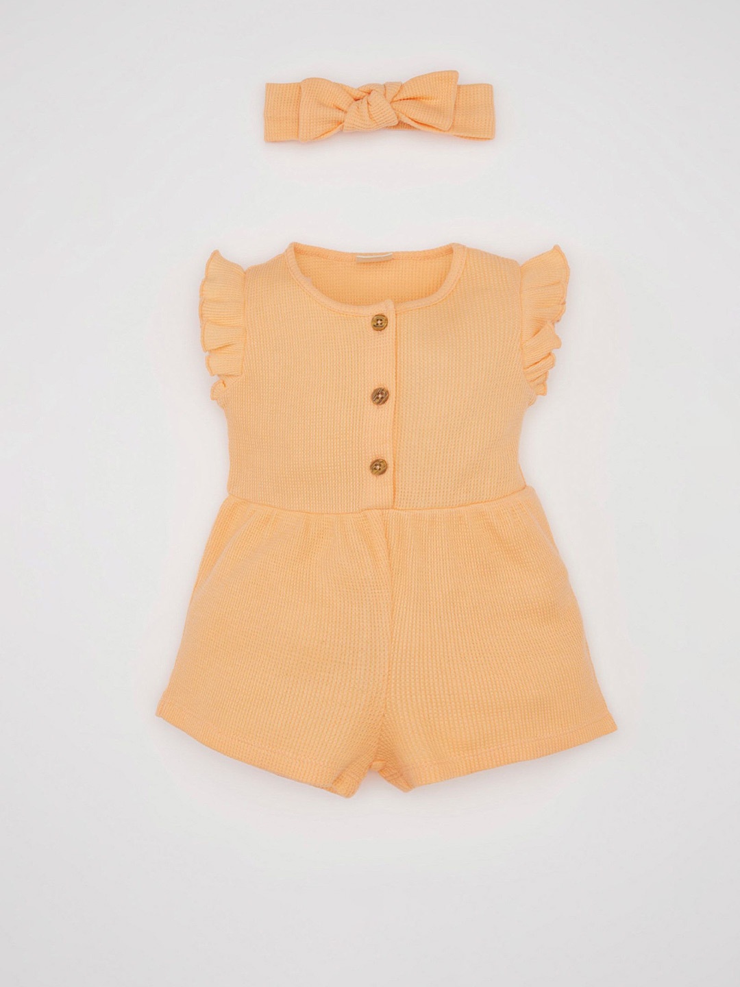 

DeFacto Girls Pure Cotton Romper, Orange