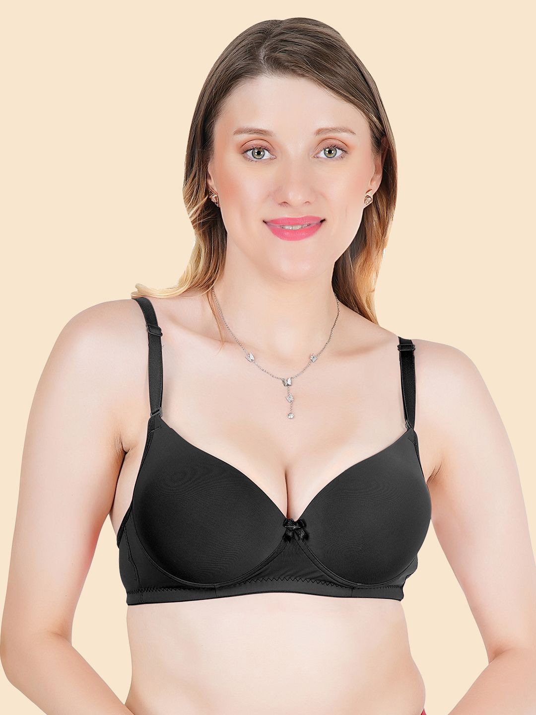 

Joomie Medium Coverage Heavily Padded Bra, Black
