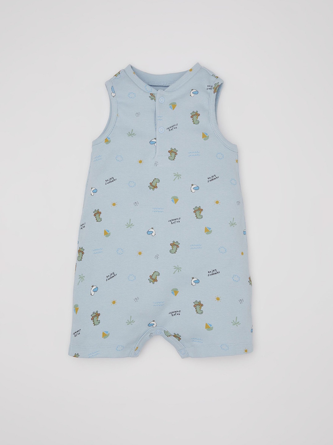 

DeFacto Boys Printed Romper, Blue