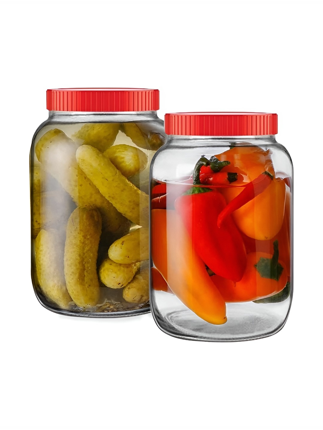 

CROCO JAR Piramal Transparent & Red 2 Pieces Glass Containers - 2000 ml