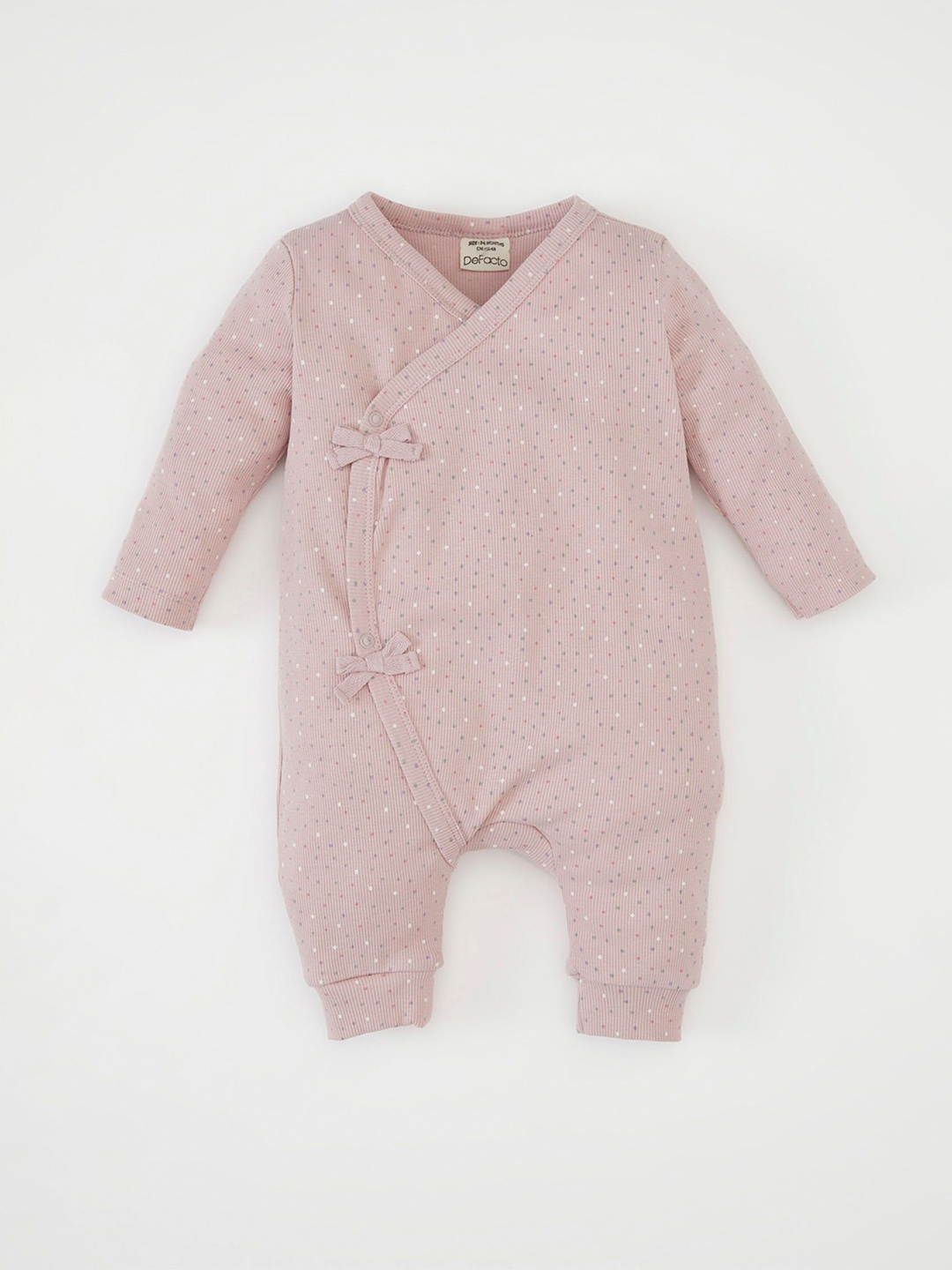 

DeFacto Girls Printed Cotton Romper, Pink