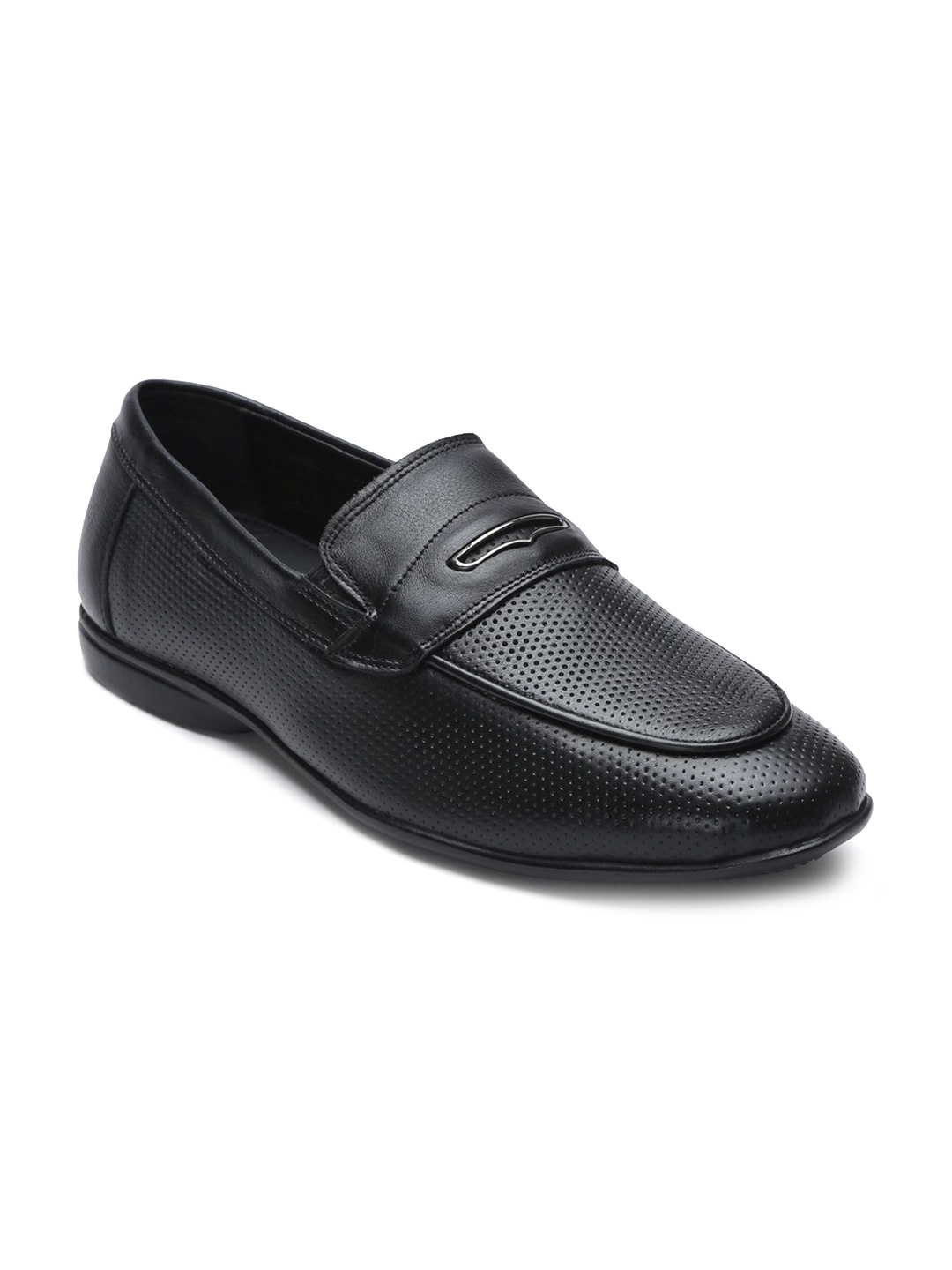 

Zoom Shoes Men Textured Leather Casual Shoes, Black