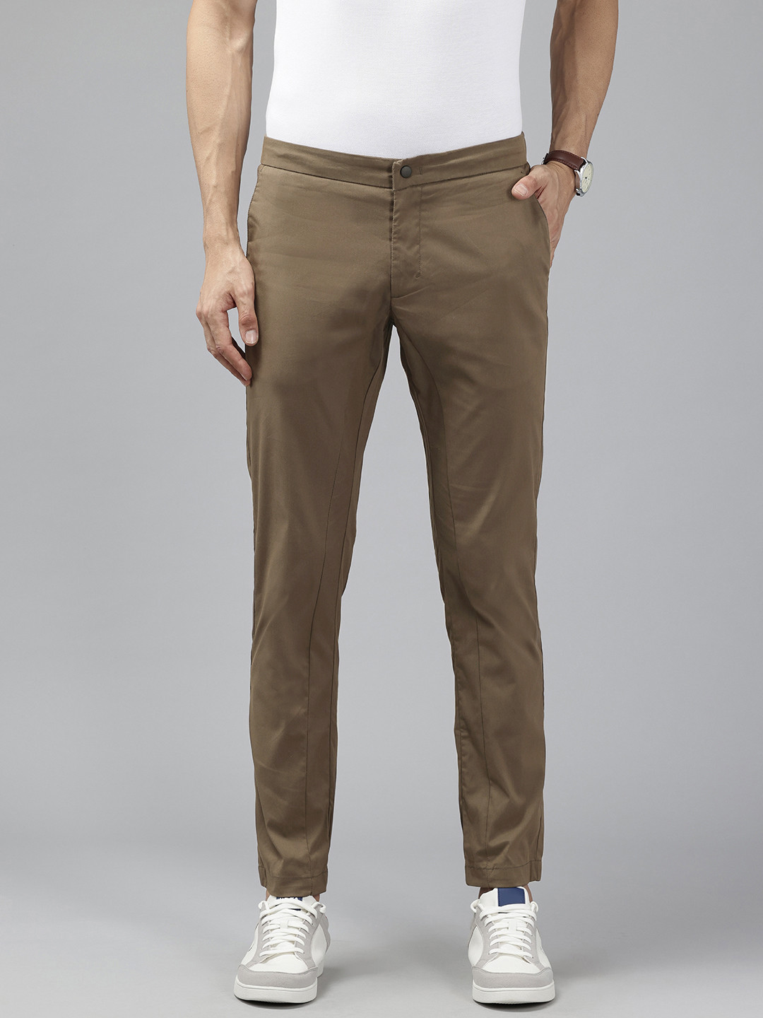 

Blackberrys Men Skinny Fit Chinos Trousers, Brown