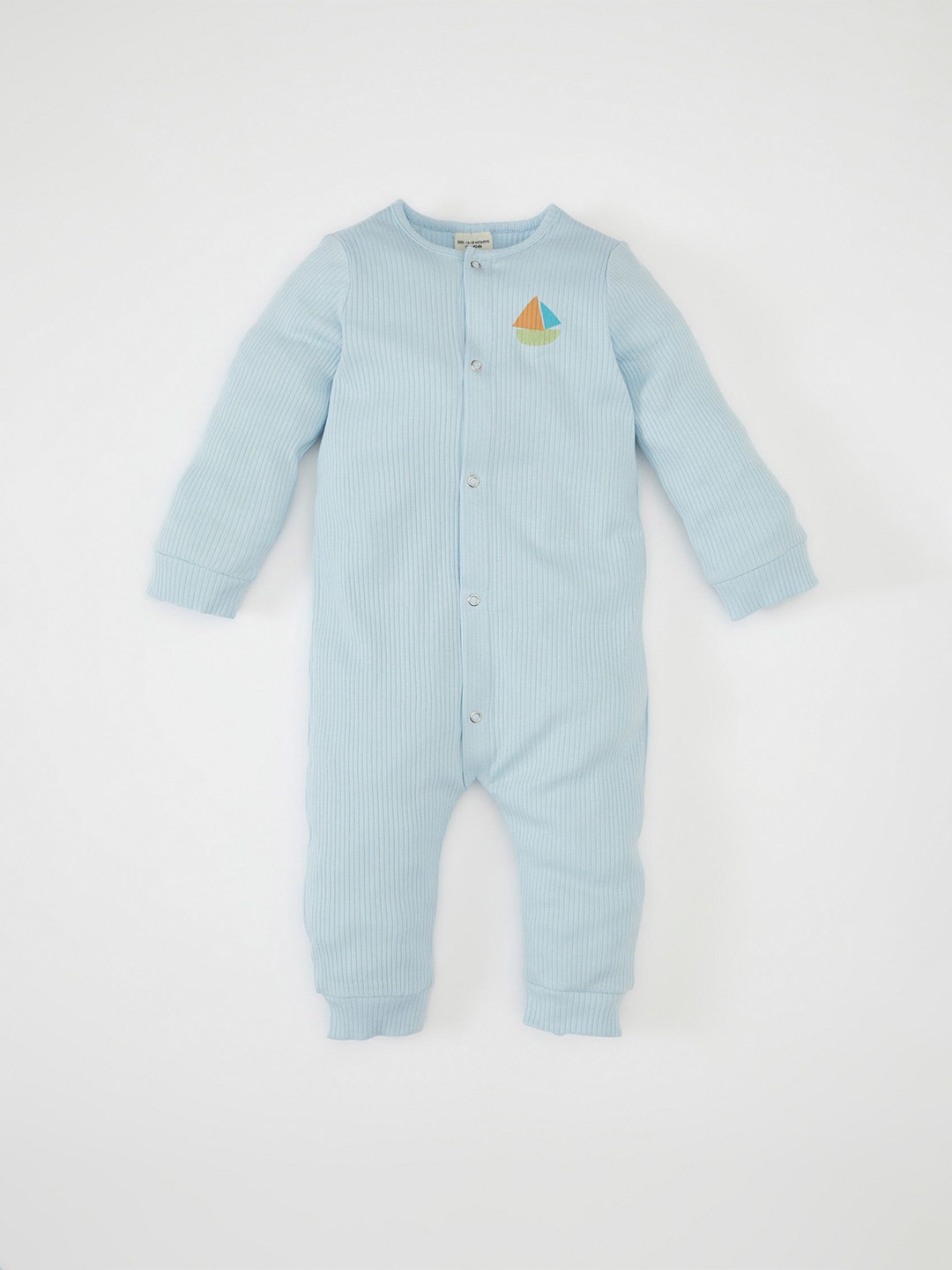 

DeFacto Boys Ribbed Cotton Romper, Blue