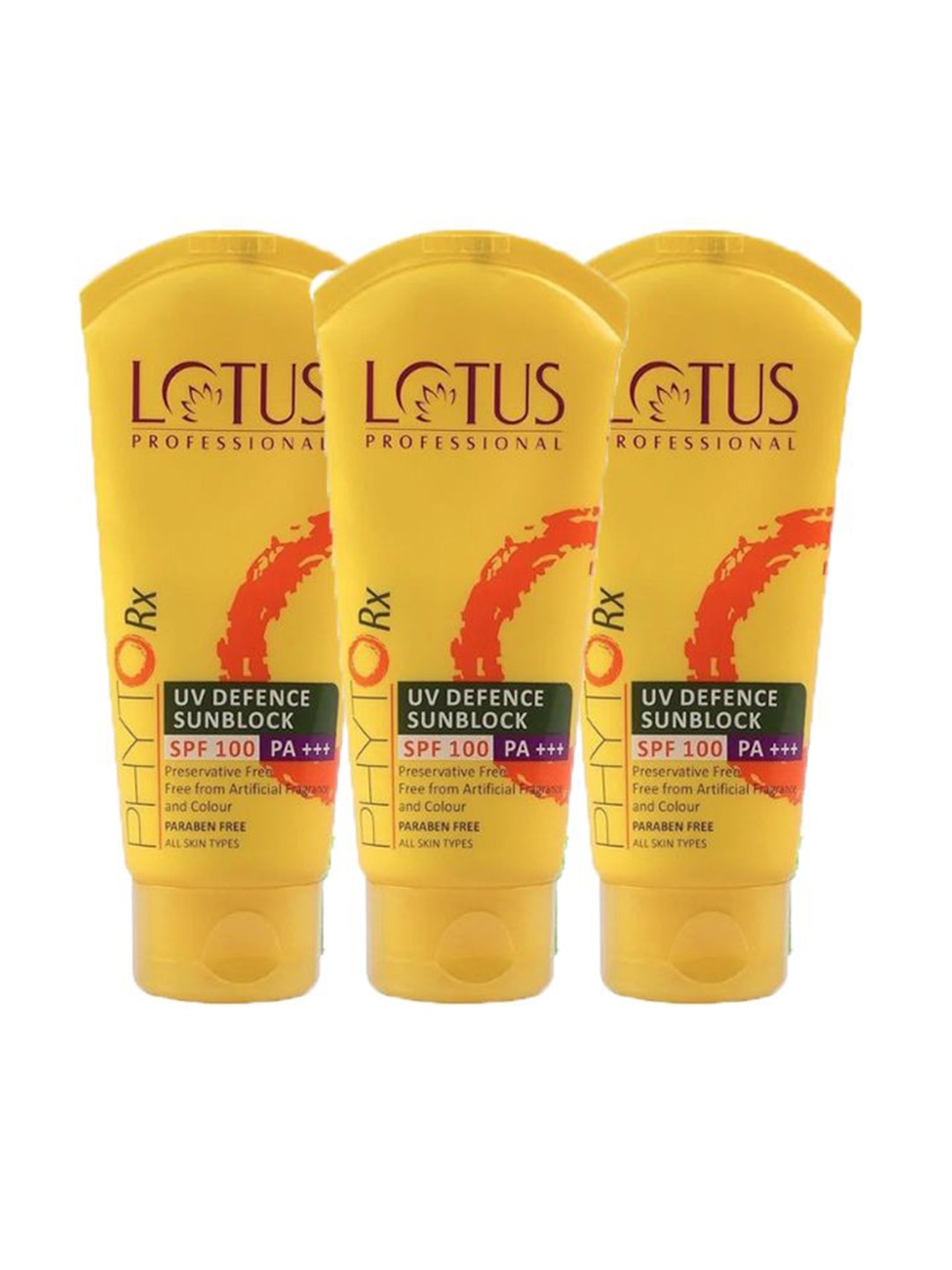 

Lotus Professional Set Of 3 PHYTORx UV Defense Sunscreen - 50g Each, Yellow