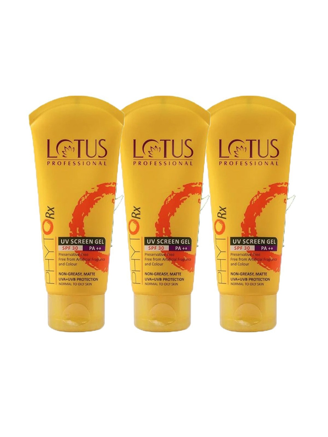 

Lotus Professional Set Of 3 PHYTORx UV Screen Gel with SPF 30 - 80 g Each, Yellow