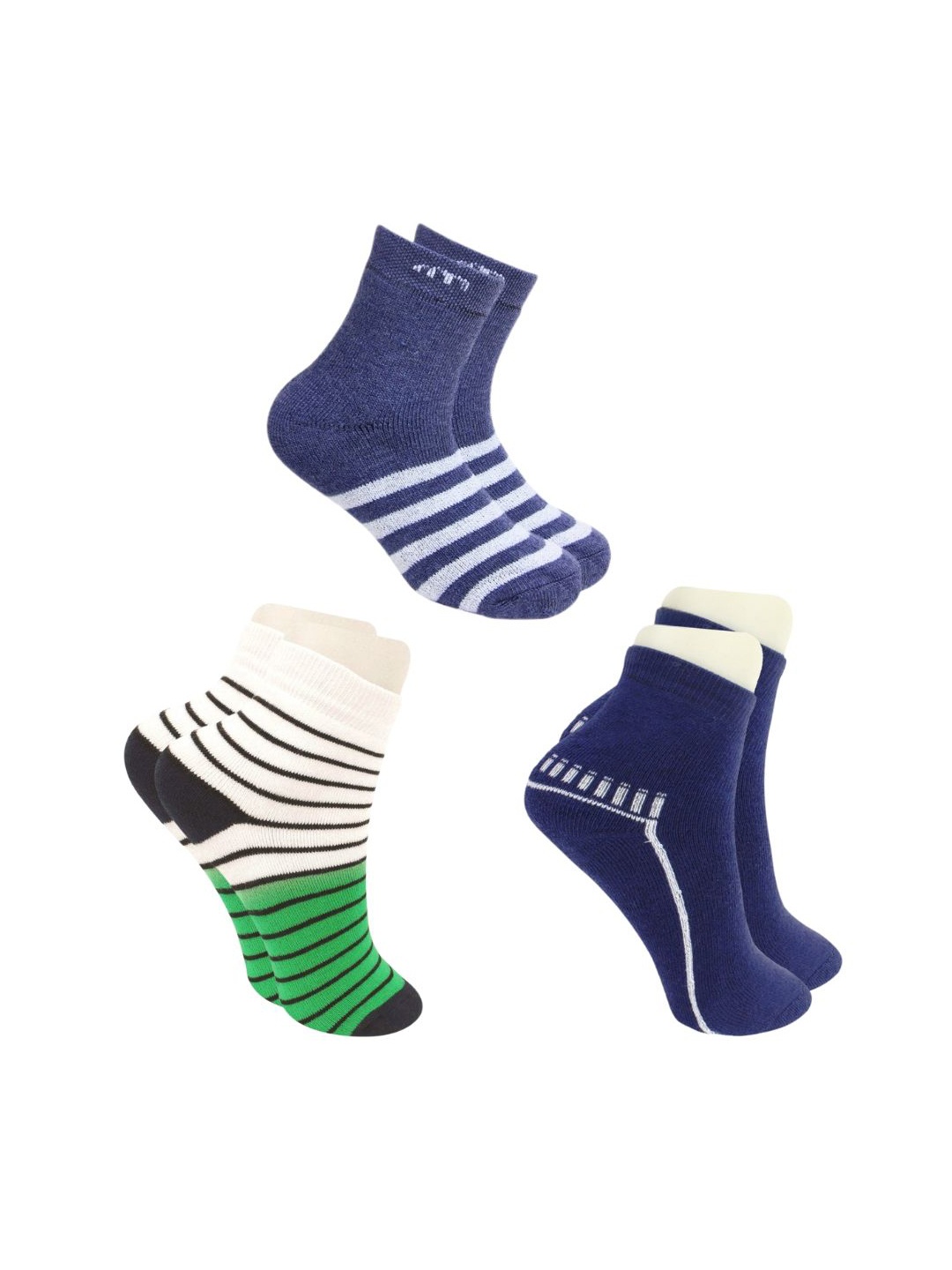 

BAESD Infants Pack Of 3 Patterned Ankle-Length Socks, White