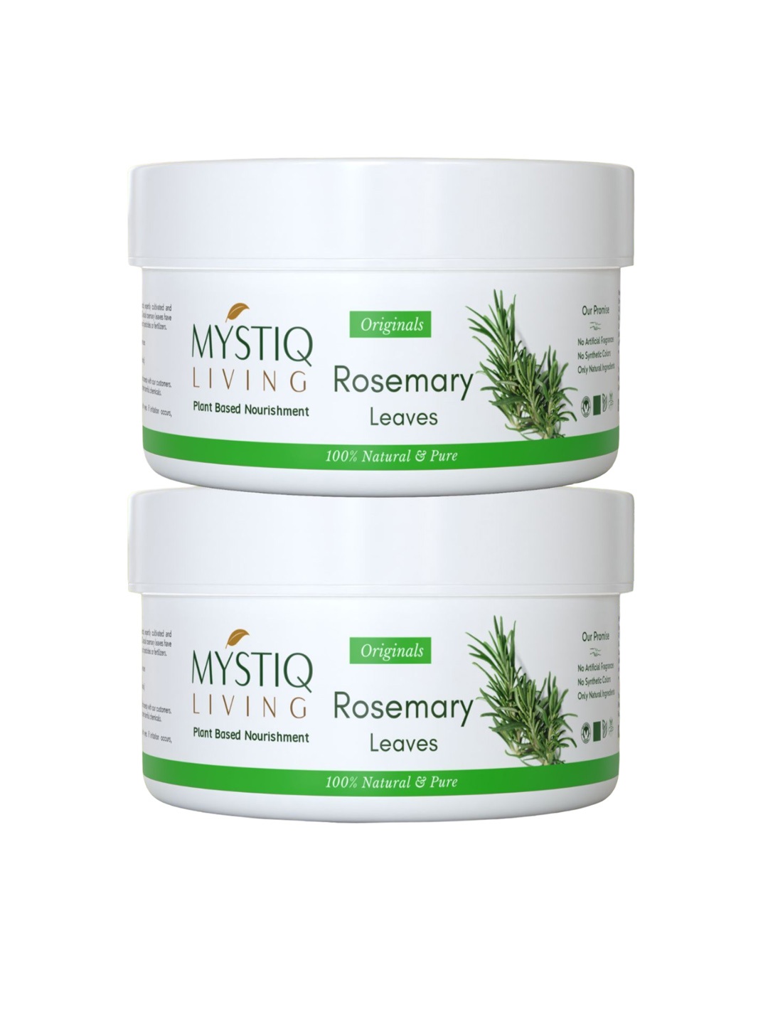 

MYSTIQ LIVING Set Of 2 Dry Rosemary Leaves for Hair Growth & Thicker Hair - 70 g Each, Na