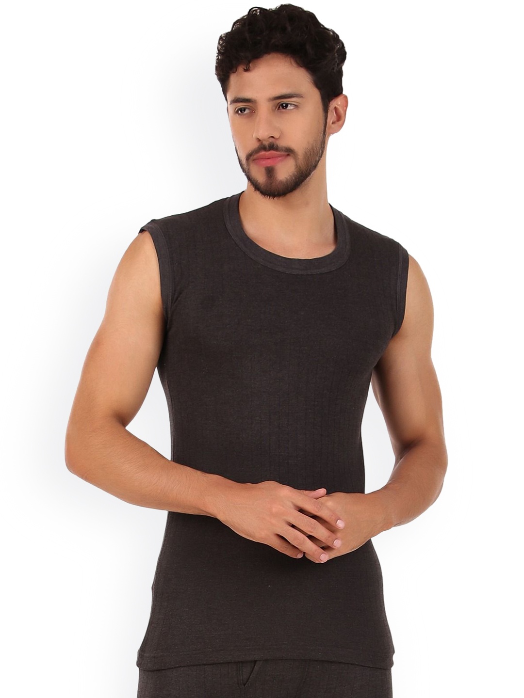 

inner element Men Sleeveless Thermal Vests, Charcoal