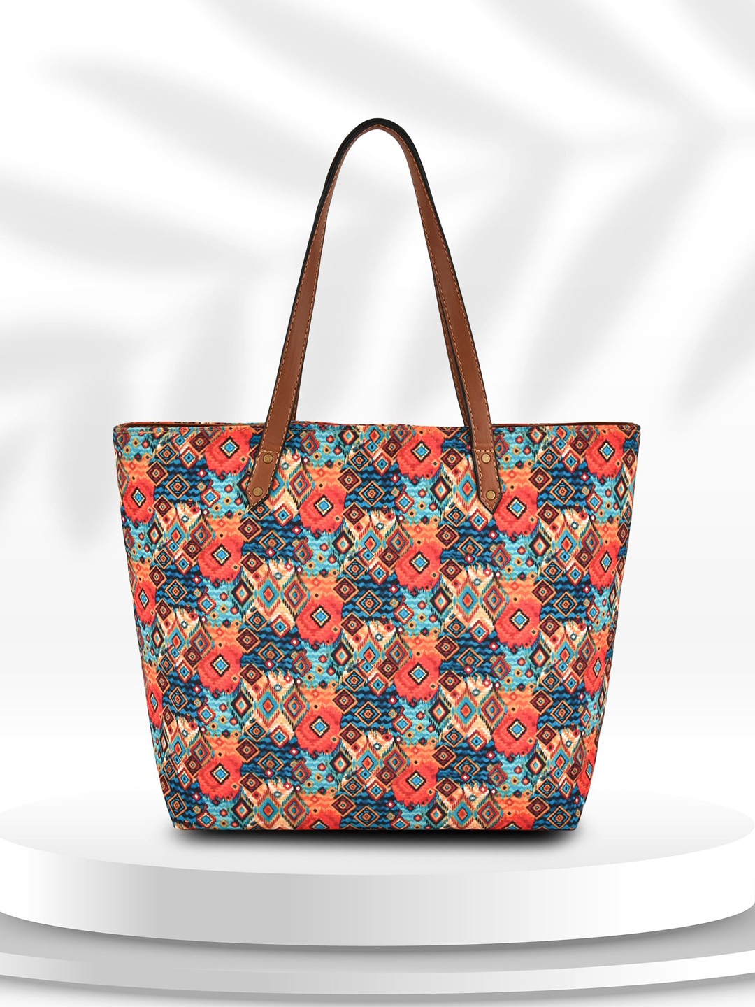 

DressBerry Floral Printed Oversized Shopper Tote Bag, Orange