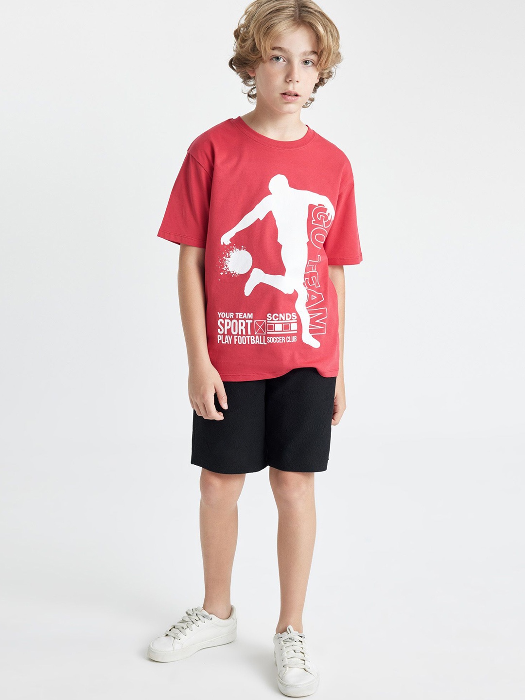 

DeFacto Boys Printed T-Shirt With Shorts, Black