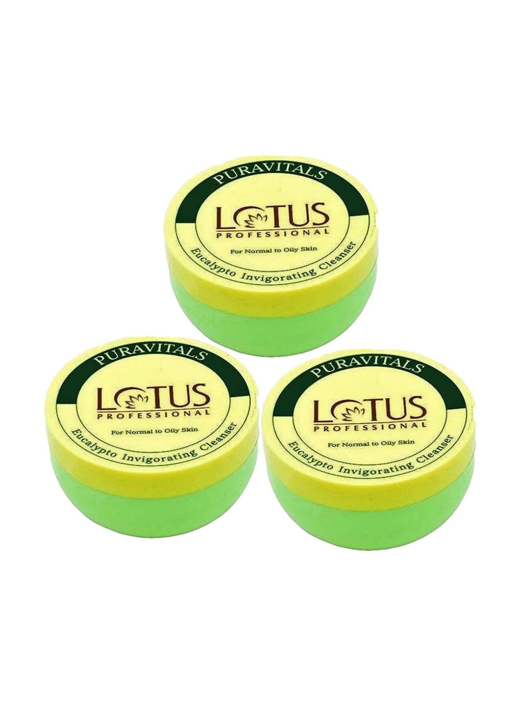 

Lotus Professional Set Of 3 Puravitals Eucalypto Invigorating Cleanser - 260 gm Each, Green