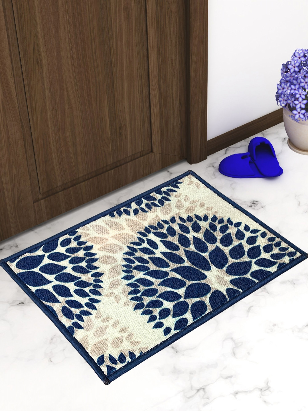 

Aura Beige Colored & Blue Printed Anti Slip Doormats