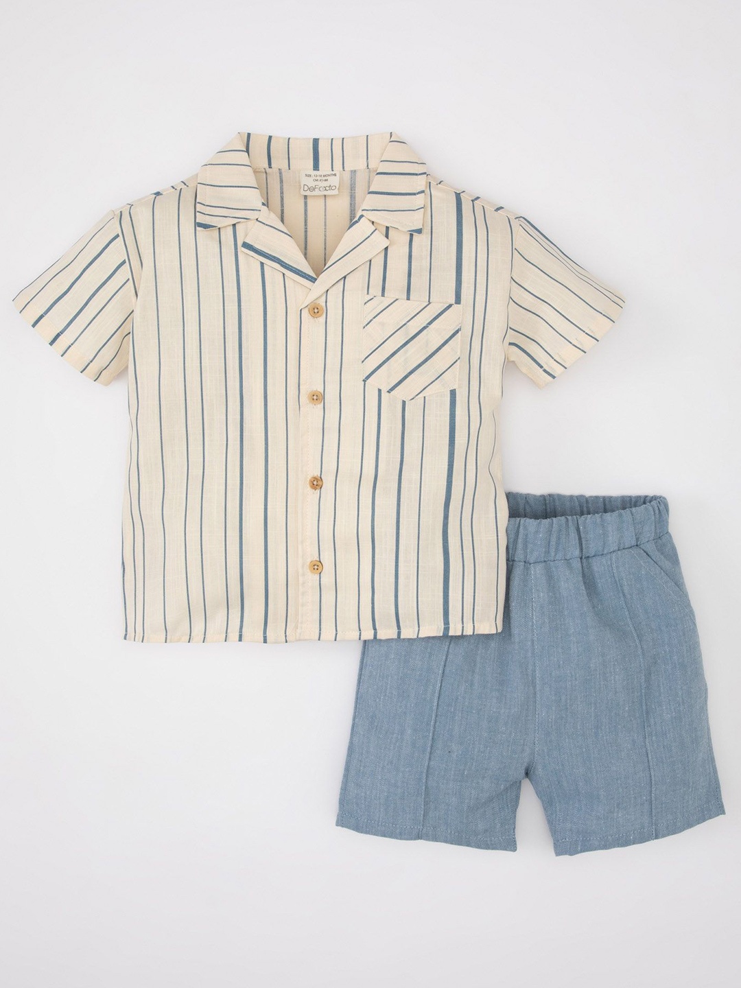 

DeFacto Boys Striped Shirt With Short, Blue