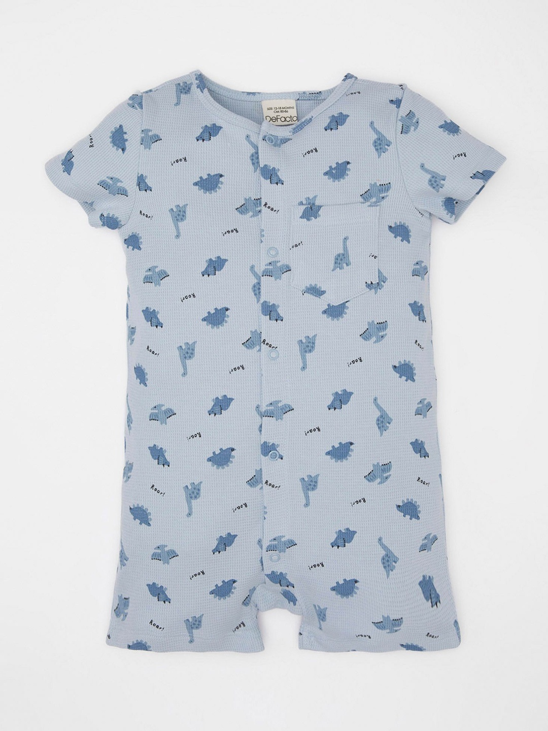 

DeFacto Boys Printed Pure Cotton Rompers, Blue