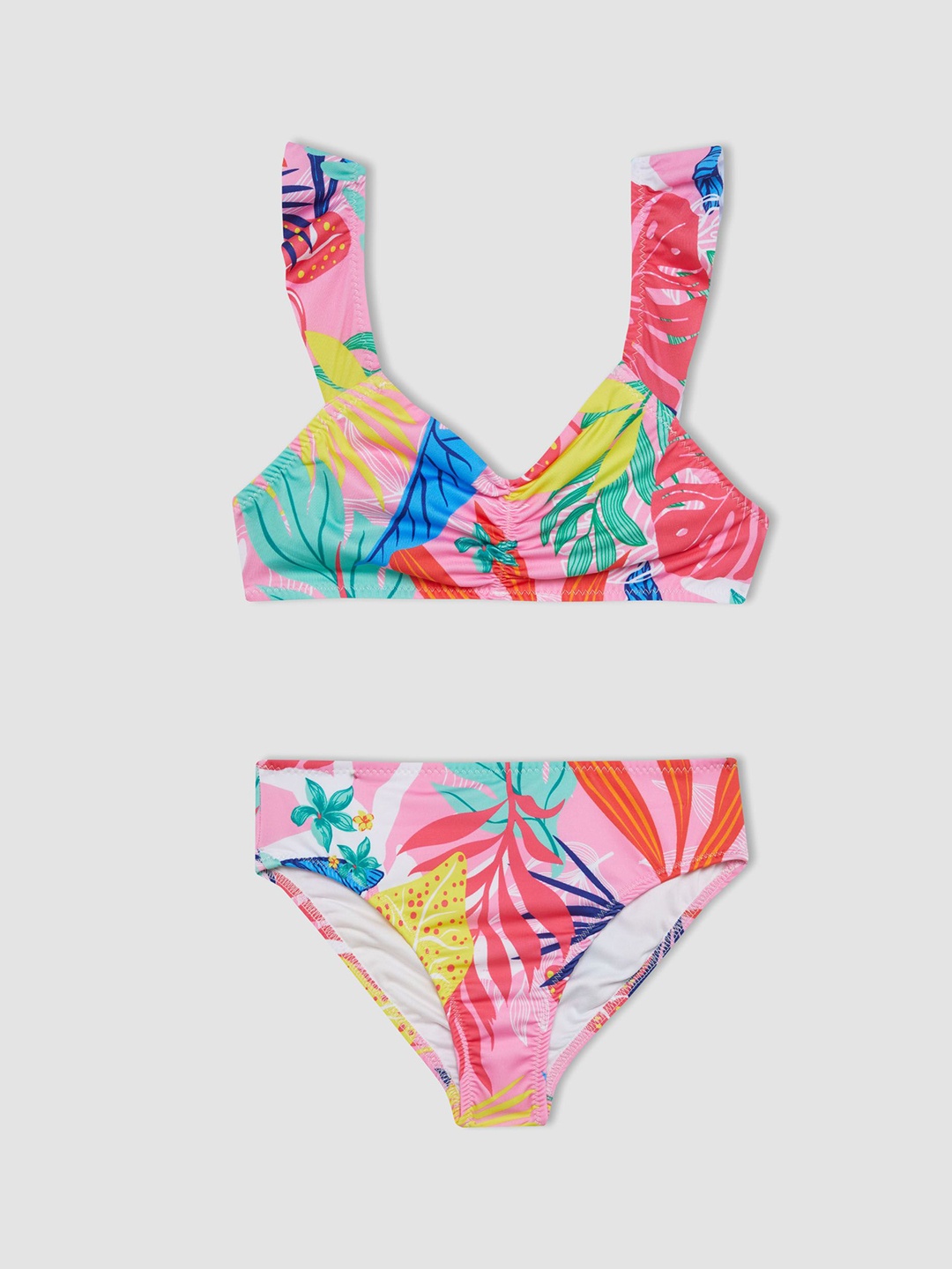 

DeFacto Girls Printed Swim Bikini Set, Pink