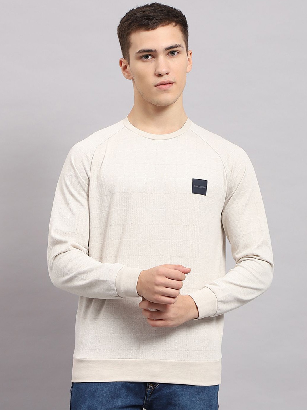 

Monte Carlo Men Round Neck Solid Sweatshirt, Beige
