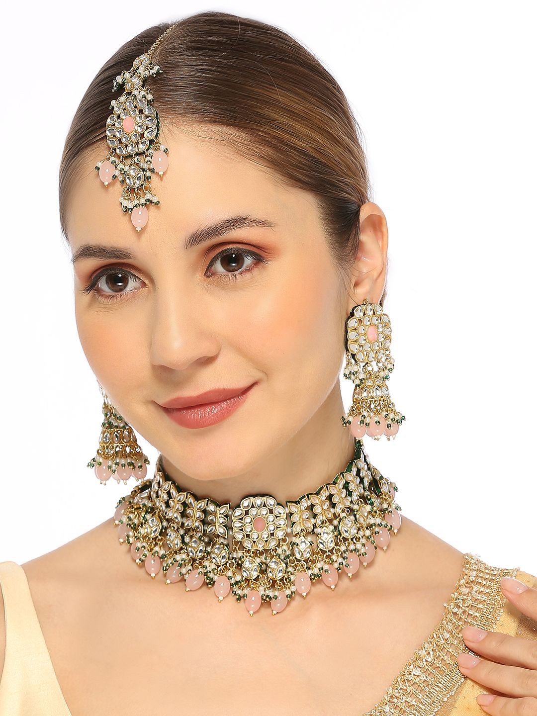 

Anouk Kundan-Studded & Beads Beaded Jewellery Set, Gold