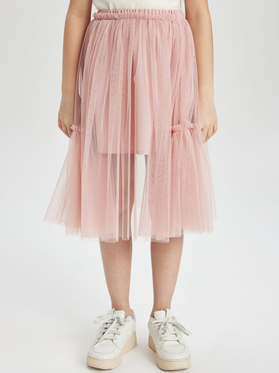 

DeFacto Girls Pleated Flared Midi Skirts, Pink