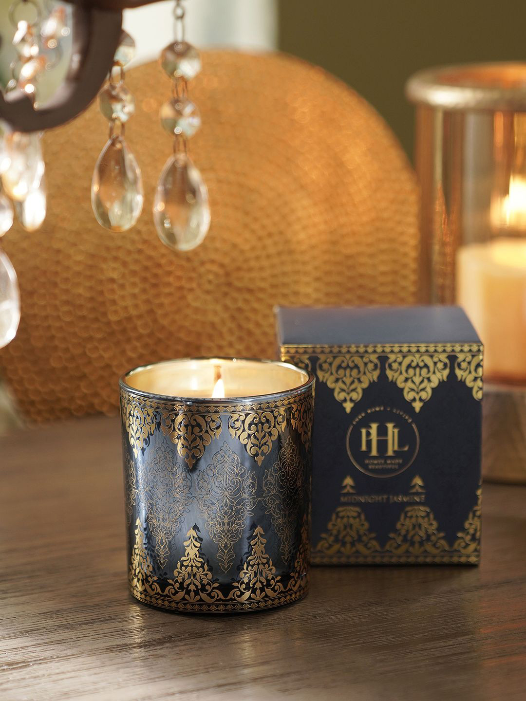 

Pure Home and Living Blue & Yellow Jasmine Glass Jar Candle
