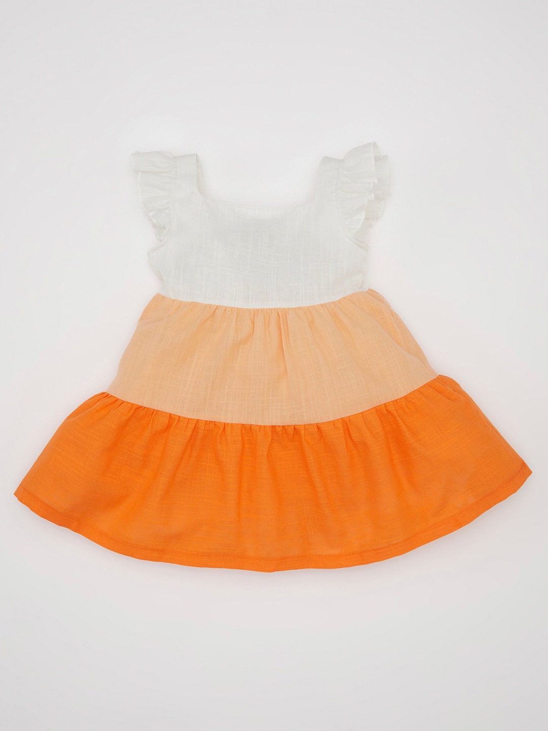 

DeFacto Girls Flutter Sleeve A-Line Mini Dress, White