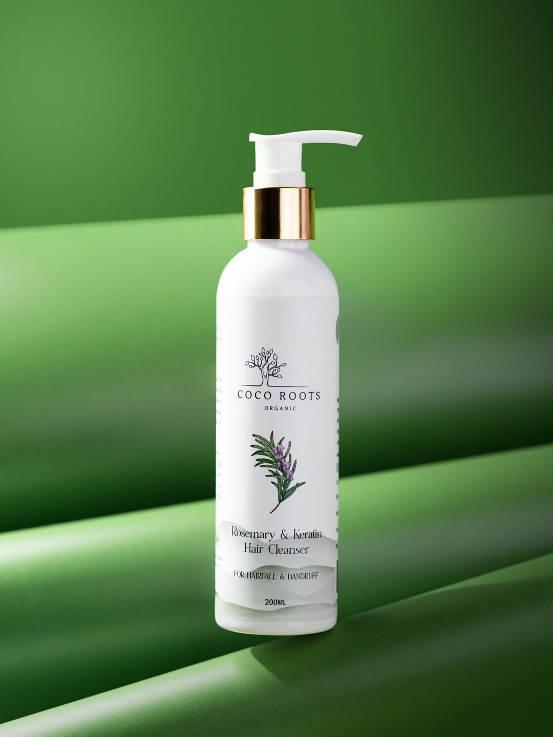 

Coco Roots Organic Rosemary & Keratin Hair Cleanser Shampoo- 200ml, Green