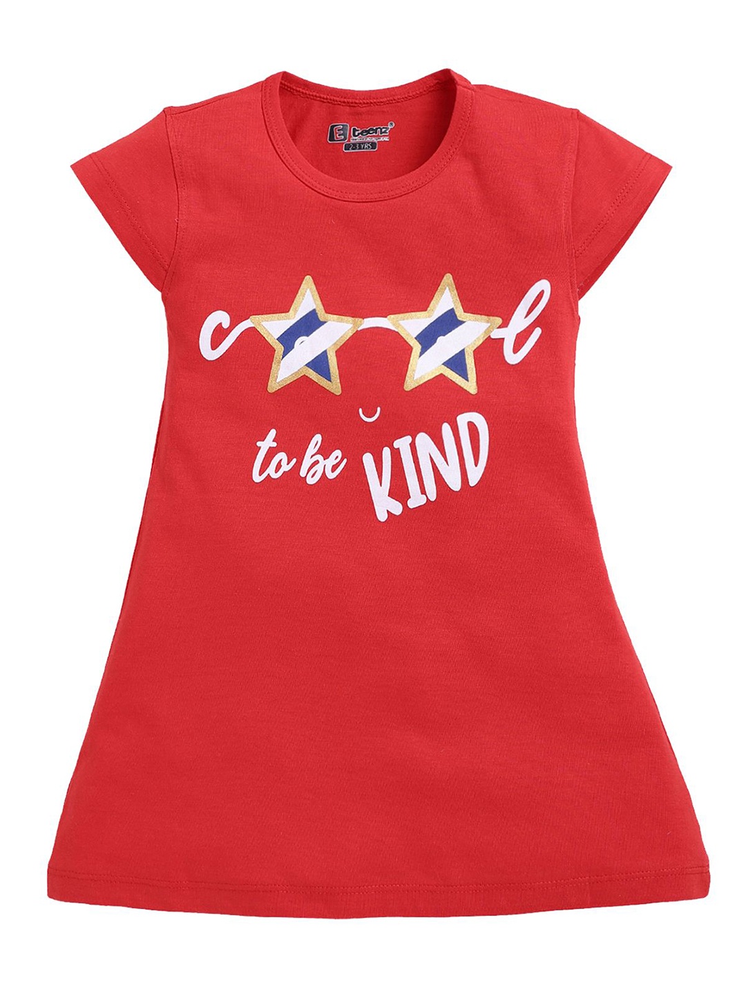 

E-TEENZ Girls Print A-Line Mini Dress, Red