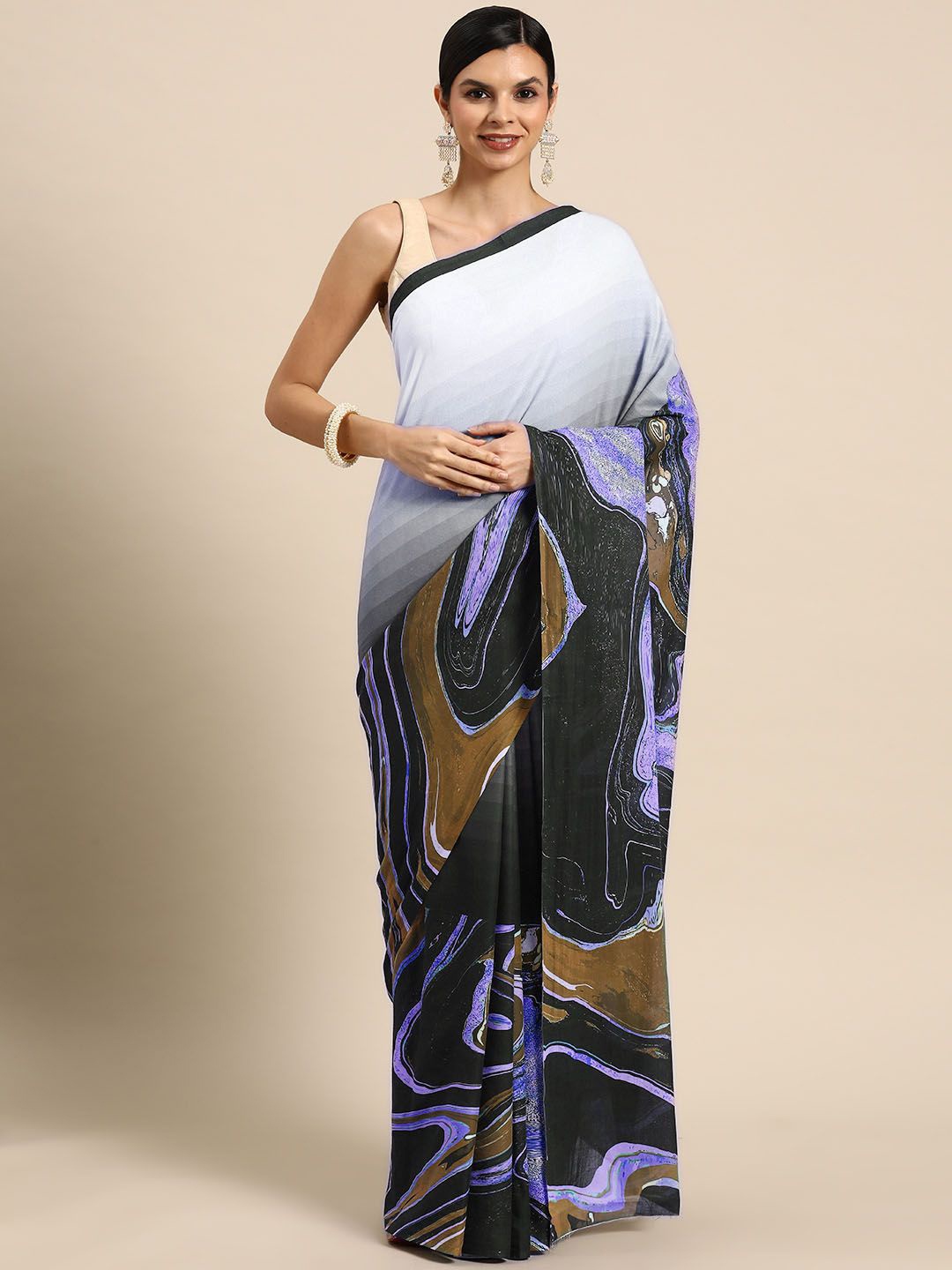 

BUTA BUTI Pure Cotton Saree, Purple