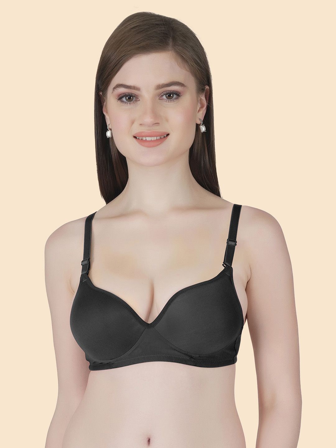 

Joomie Medium Coverage Heavily Padded T-shirt Bra, Black