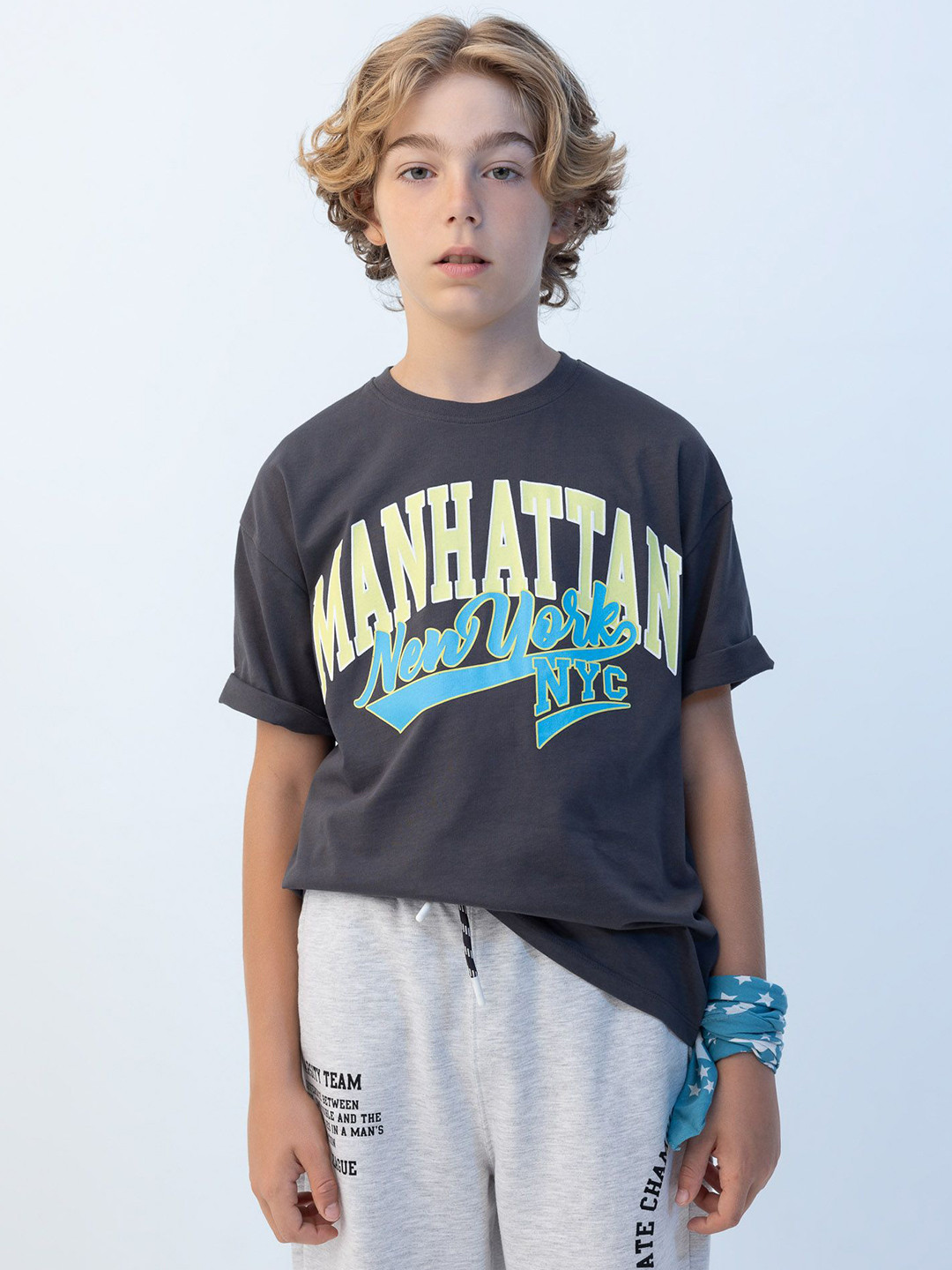 

DeFacto Boys Typography Printed Applique T-shirt, Na
