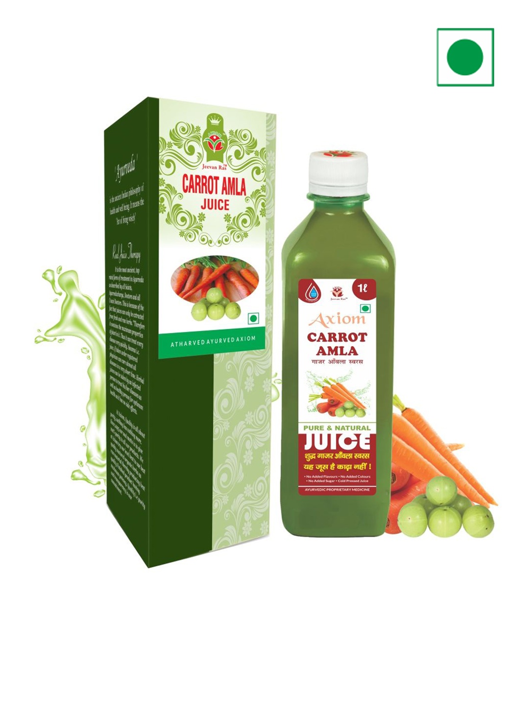 

Axiom Set Of 2 Carrot Amla Juice- 1000ML Each, Green