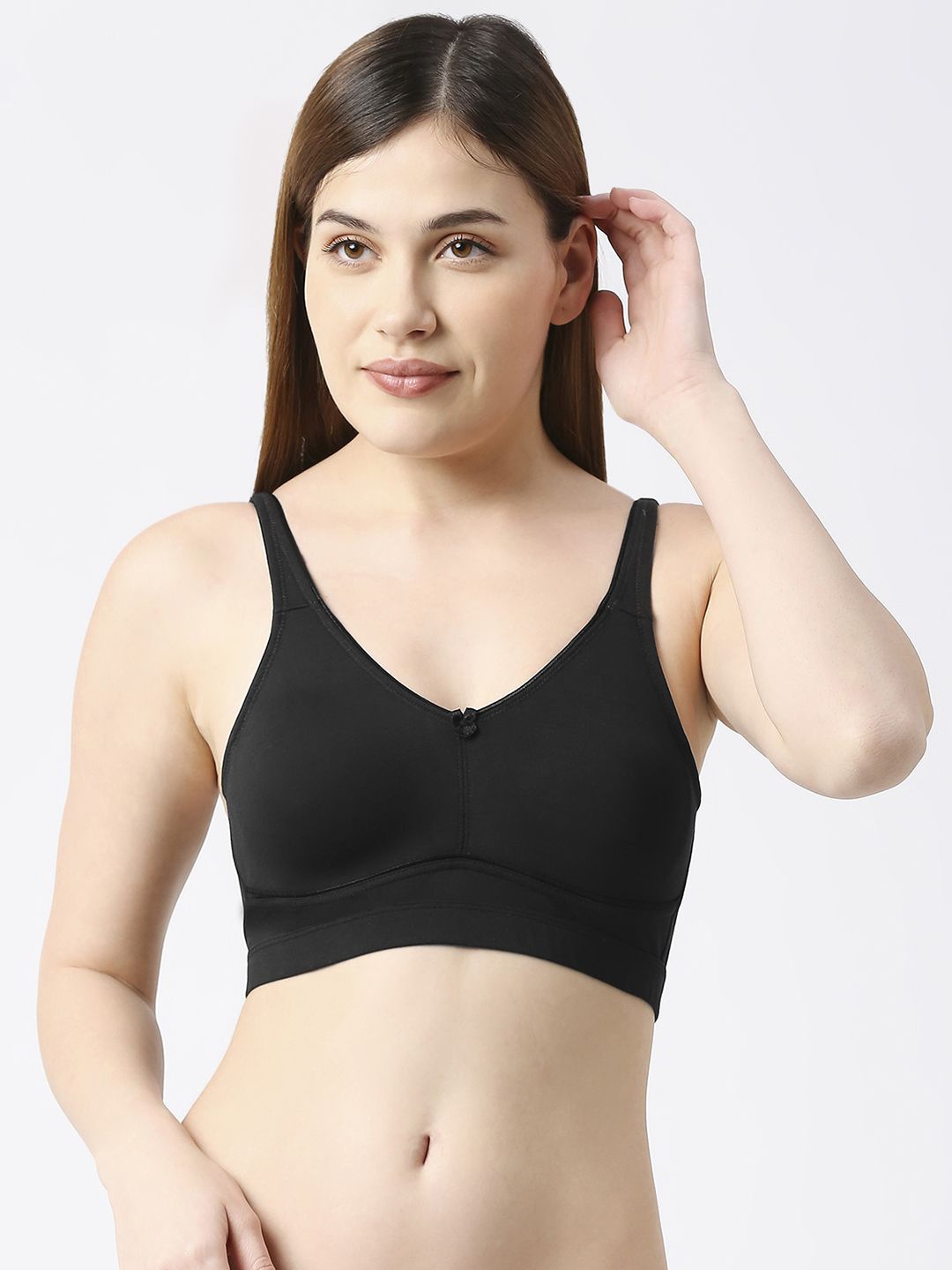 

Juliet Full Coverage Cotton Solid Bra, Black