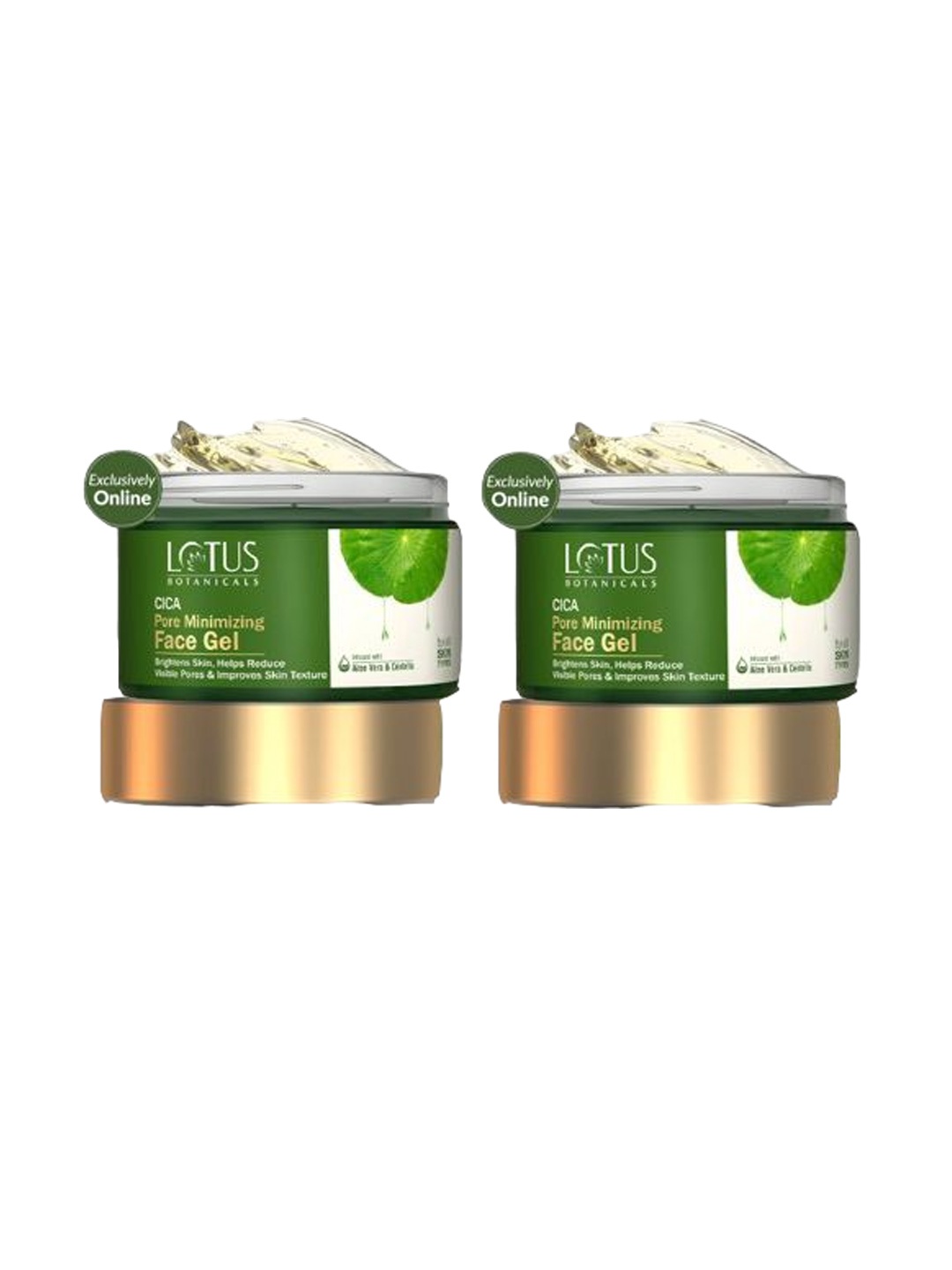 

Lotus Botanicals Set Of 2 Pore Minimizing Face Gel With Cica & Aloe Vera - 50 g Each, Green