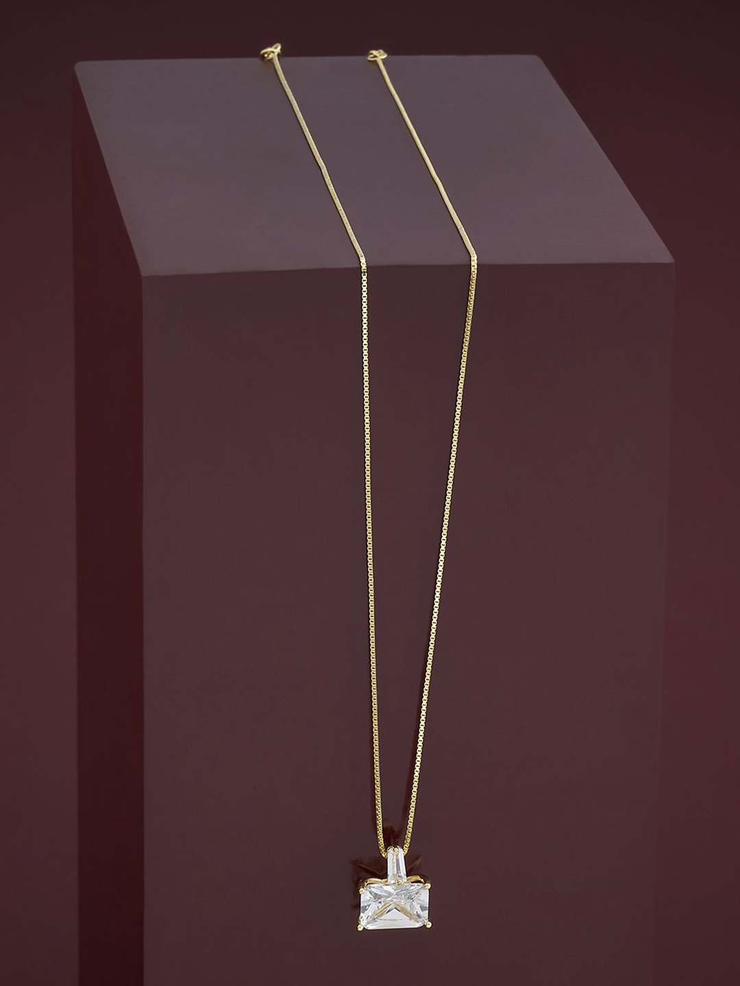 

Kushal's Fashion Jewellery Gold Plated 92.5 Pure Silver Cubic Zirconia Chain
