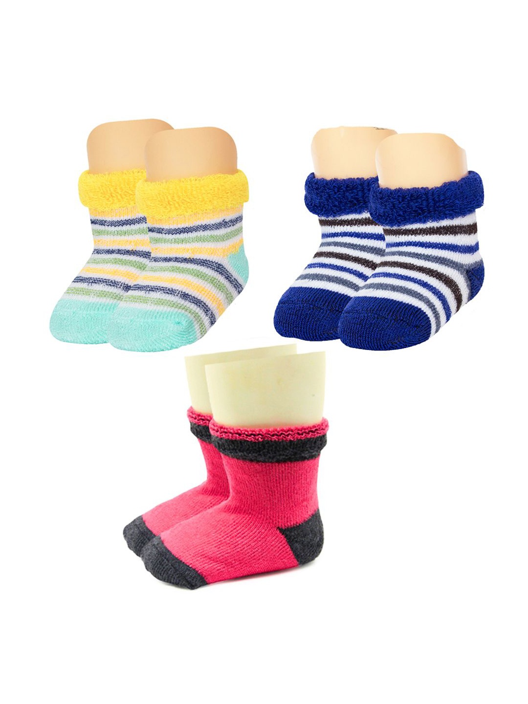 

BAESD Kids Pack Of 3 Patterned Ankle-Length Socks, Red