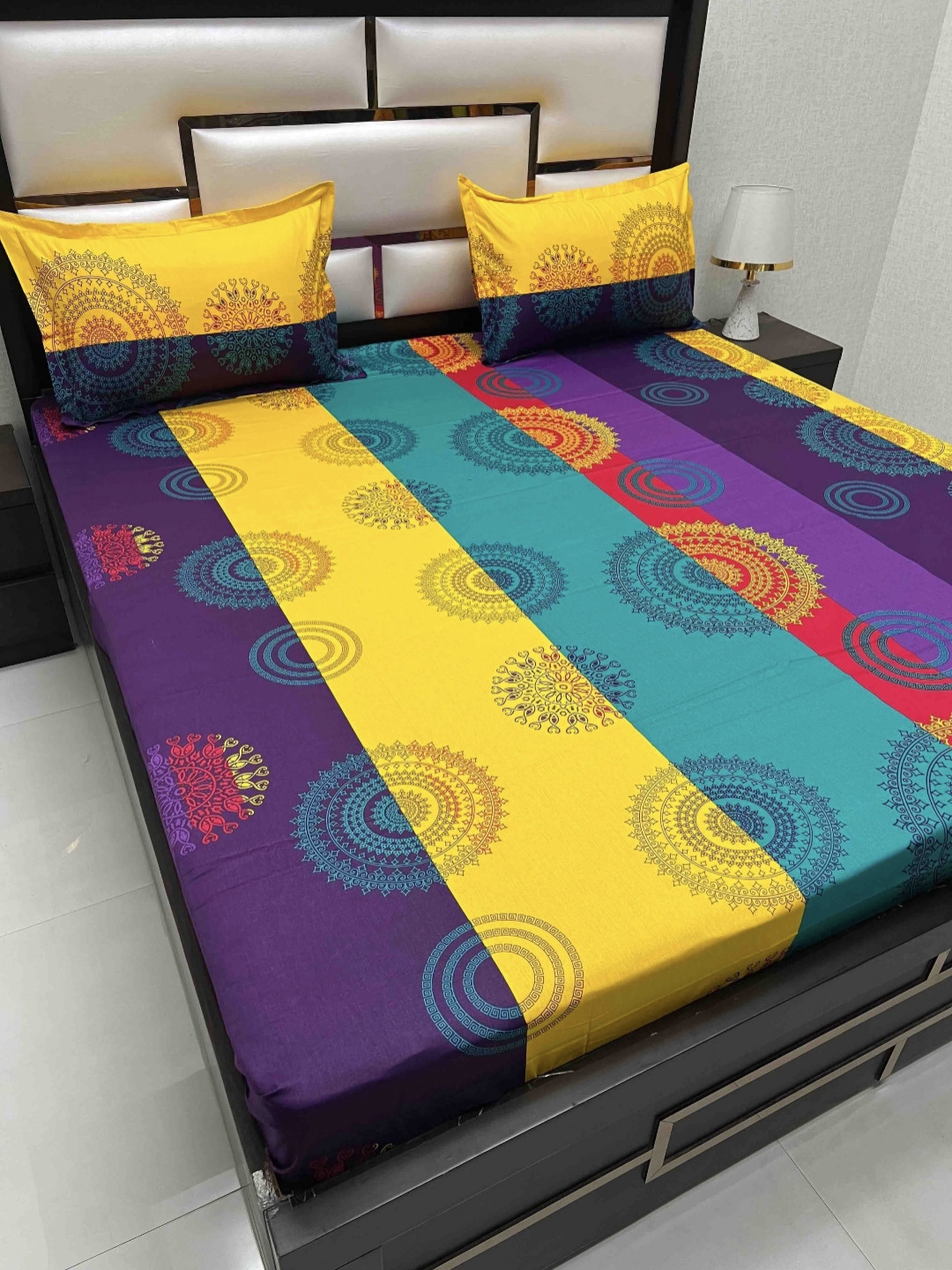 

Pure Decor Purple Ethnic Motifs Pure Cotton 230 TC Queen Bedsheet & 2 Pillow Covers
