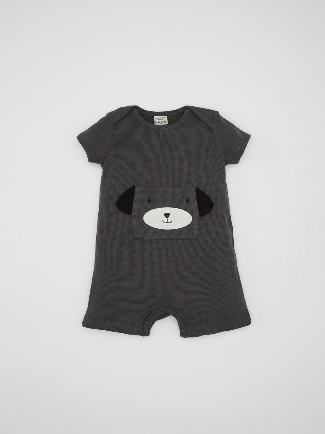 

DeFacto Boys Printed Pure Cotton Basic Jumpsuit, Grey