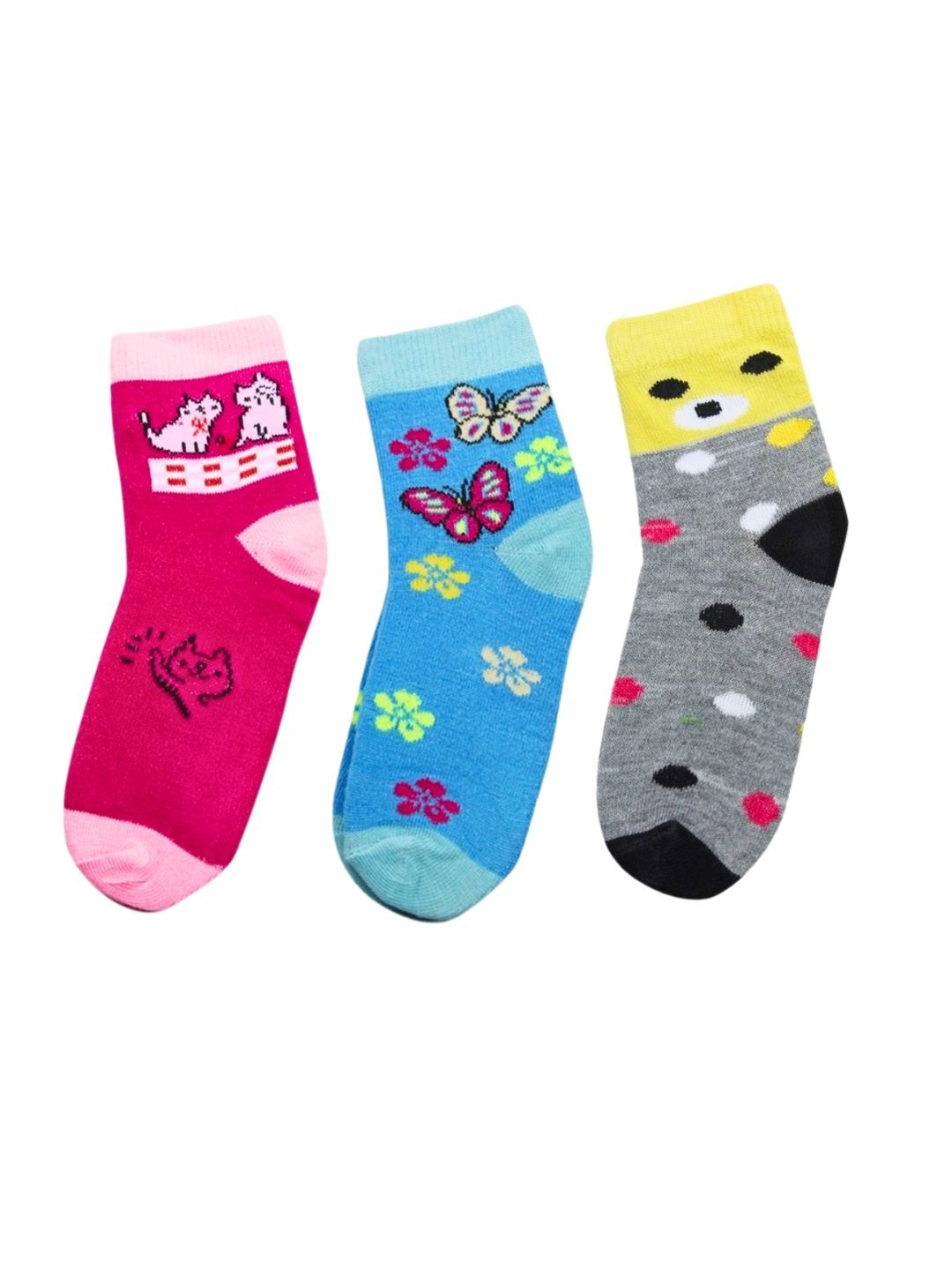 

BAESD Kids Pack Of 3 Patterned Ankle-Length Socks, Blue