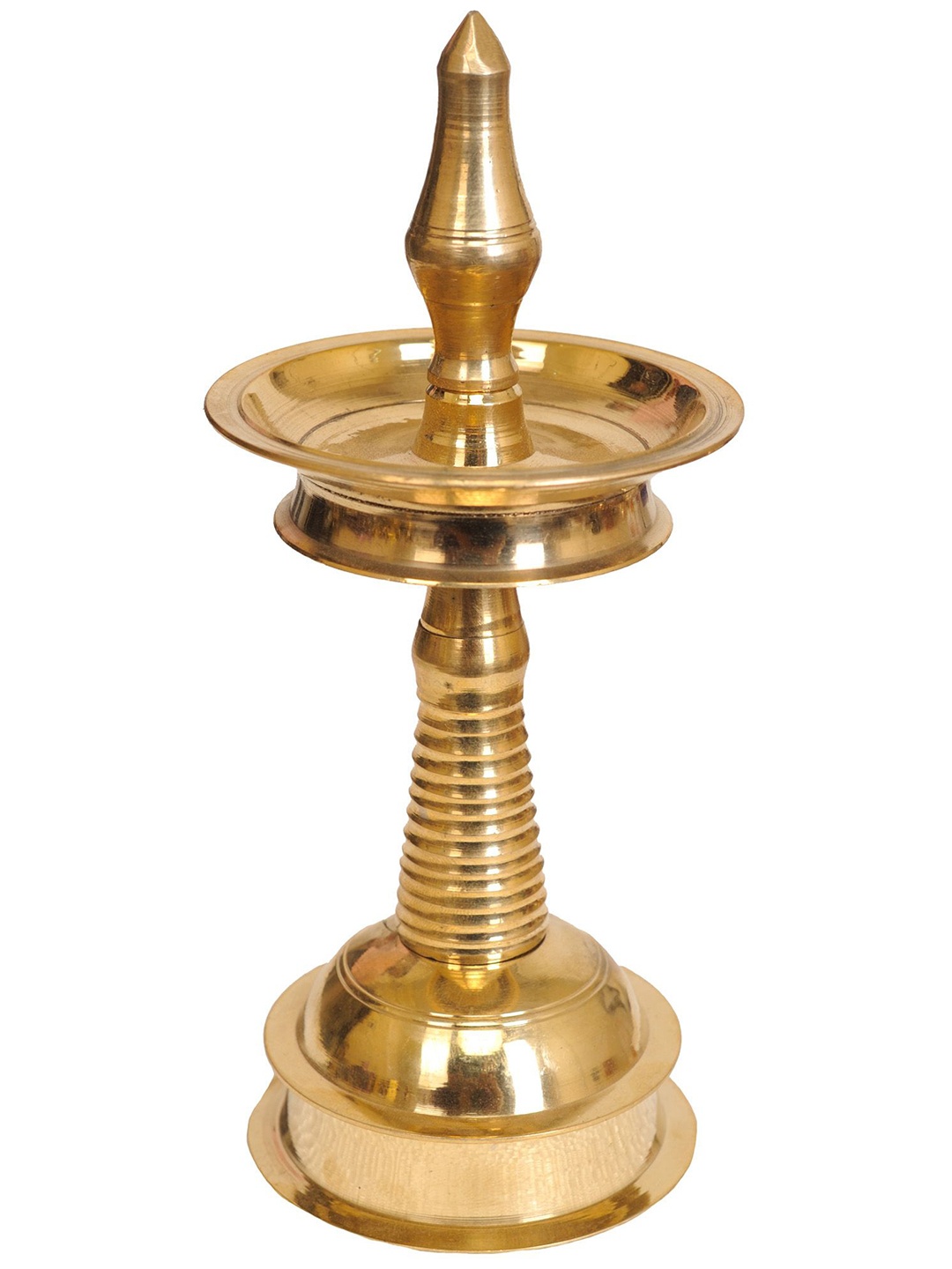 

Exotic India Brass Puja Lamp from Kerala, Gold