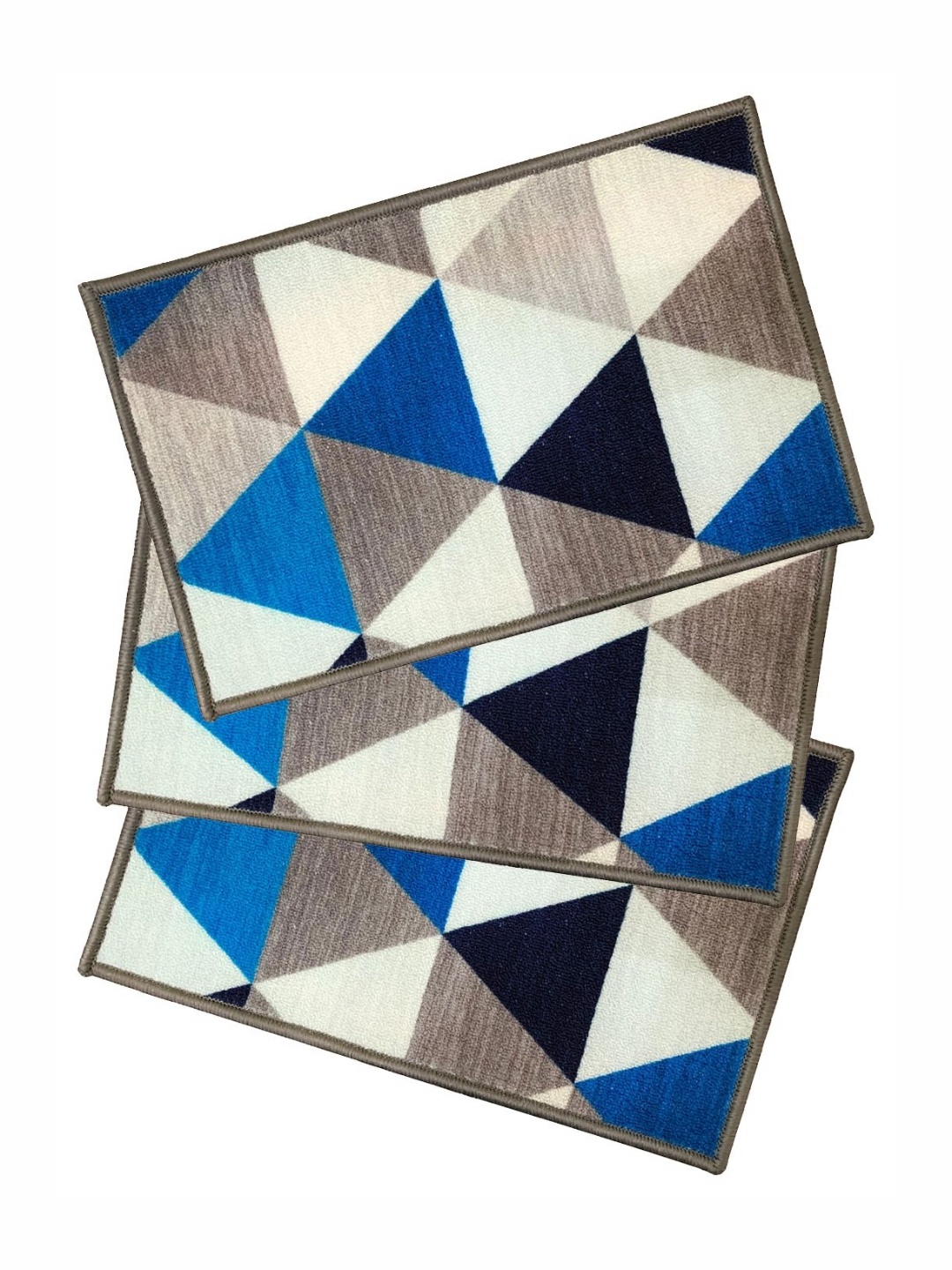 

Aura Black & Blue 3 Pieces Printed Anti Skid Doormats